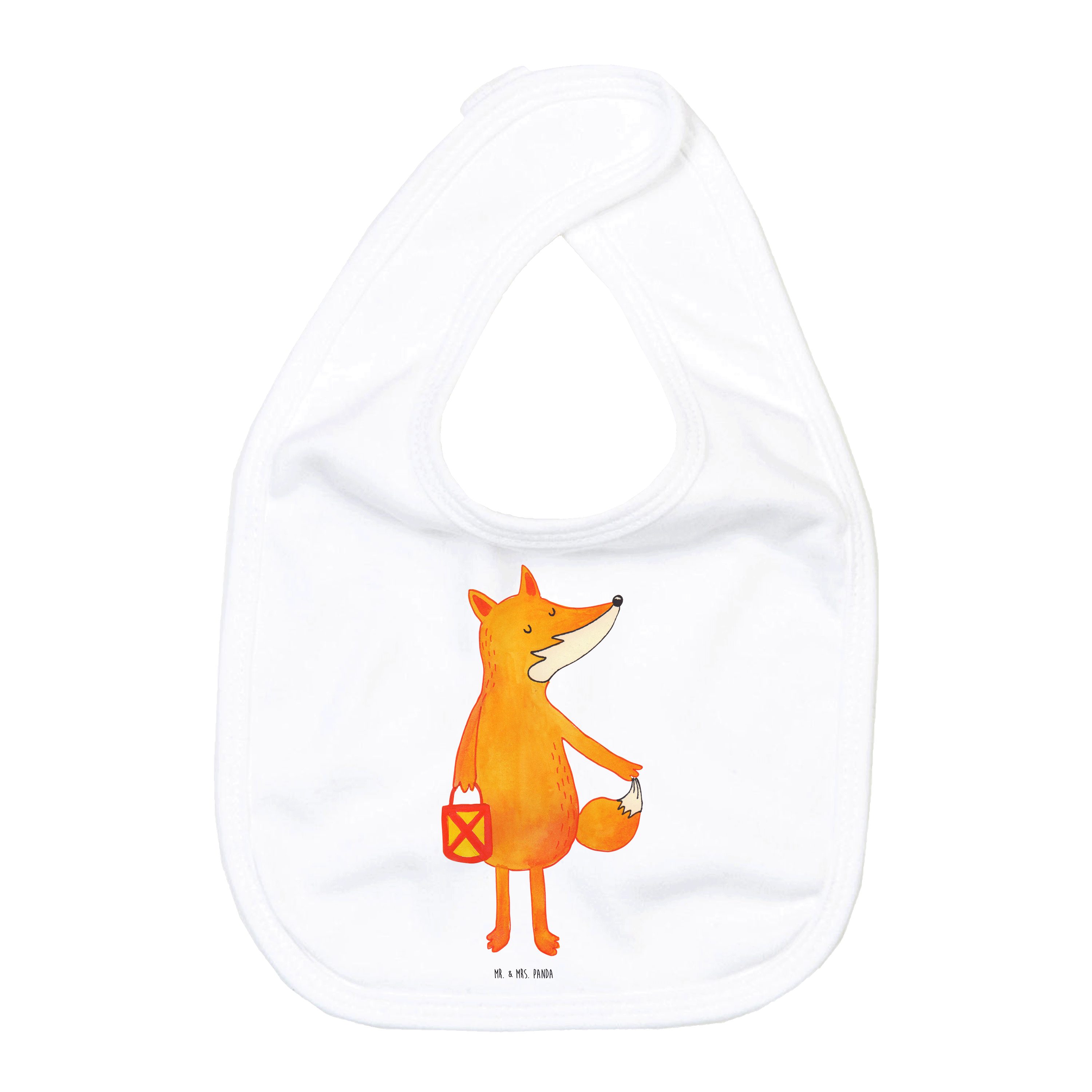 Mr. & Mrs. Panda Tragetuch Fuchs Laterne, Lätzchen, Weiß, Schlabberlätzchen, Sabberlätzchen, San (Packung, 1-tlg)