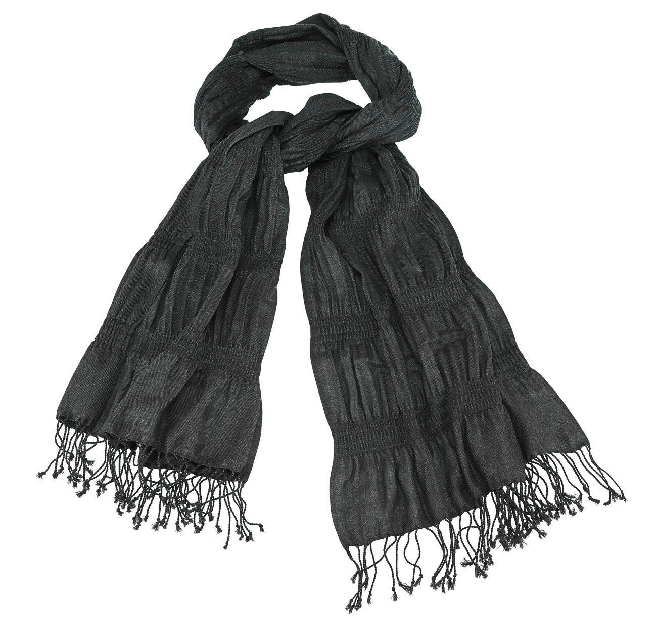 Tamaris Schal Tamaris Scarf, (Set, 1-St. 1-teilig), geraffter Damen Schal mit Fransen