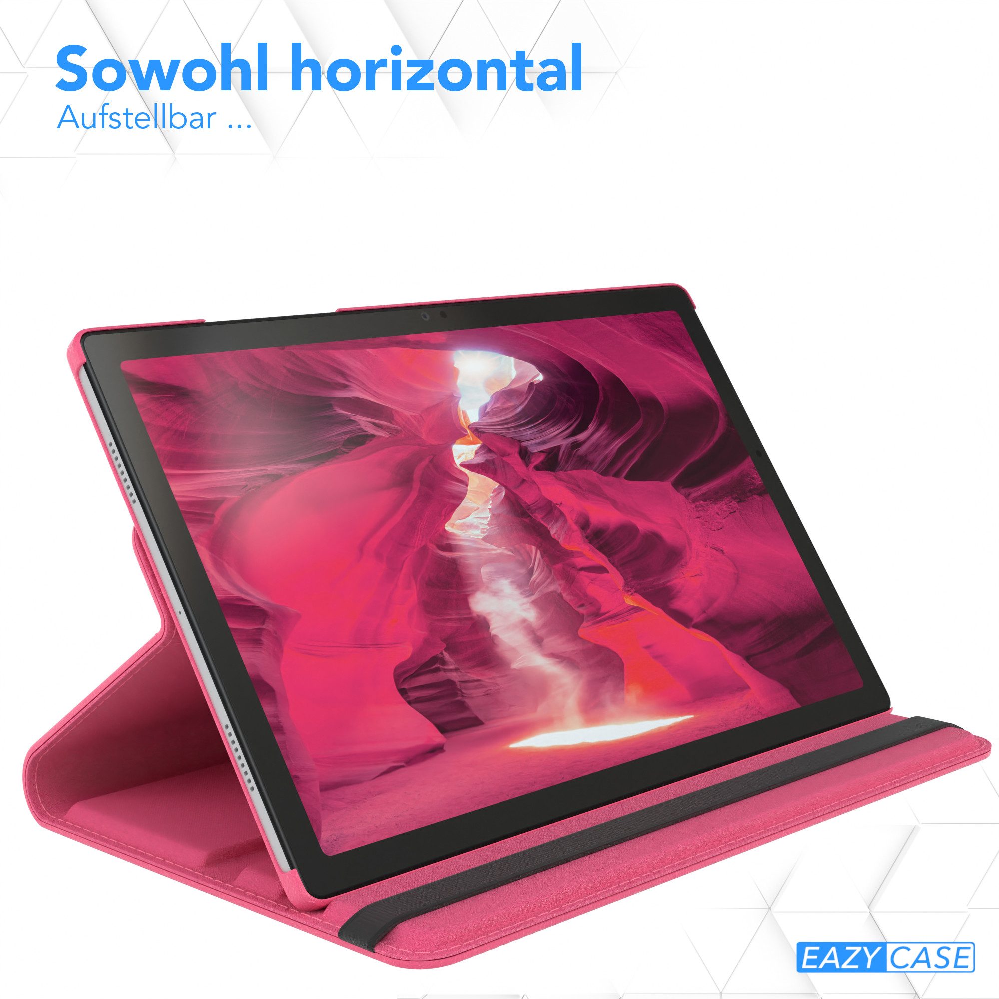 EAZY CASE Tablet-Hülle Rotation Case für Samsung Galaxy Tab A8 10.5 LTE 10,5 Zoll, Klapphülle zum Aufstellen Rundum Hülle Book Tablet Slim Klappcase Pink – Bild 4 von 5