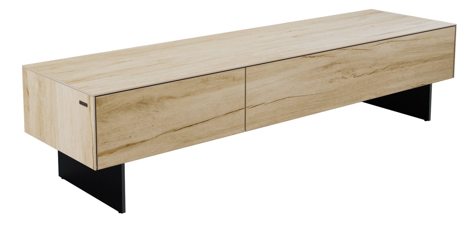 DELIFE Lowboard Cuor, Keramik Laminam® Sabbia Eichefarbig 150 cm 1 Klappe 1 Schubfach Fuß Sc