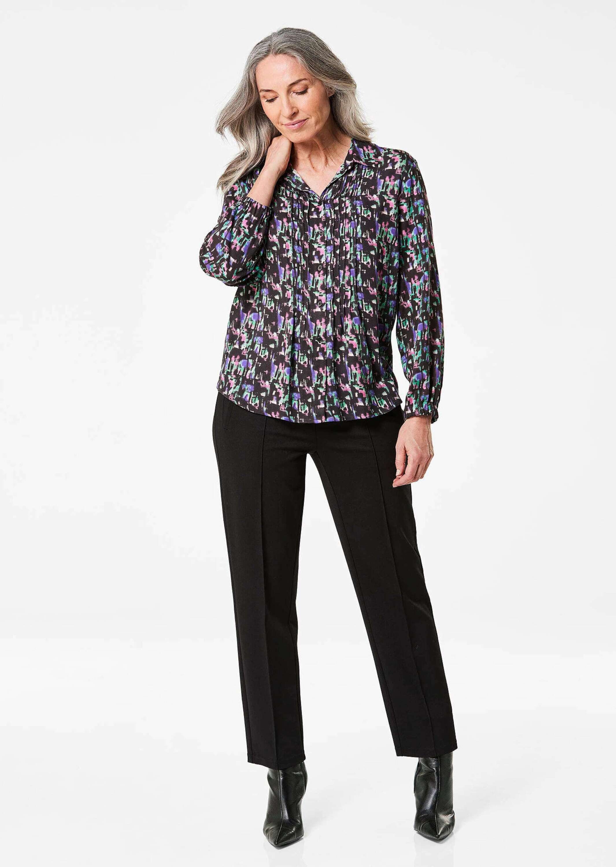 GOLDNER Hemdbluse Druckbluse