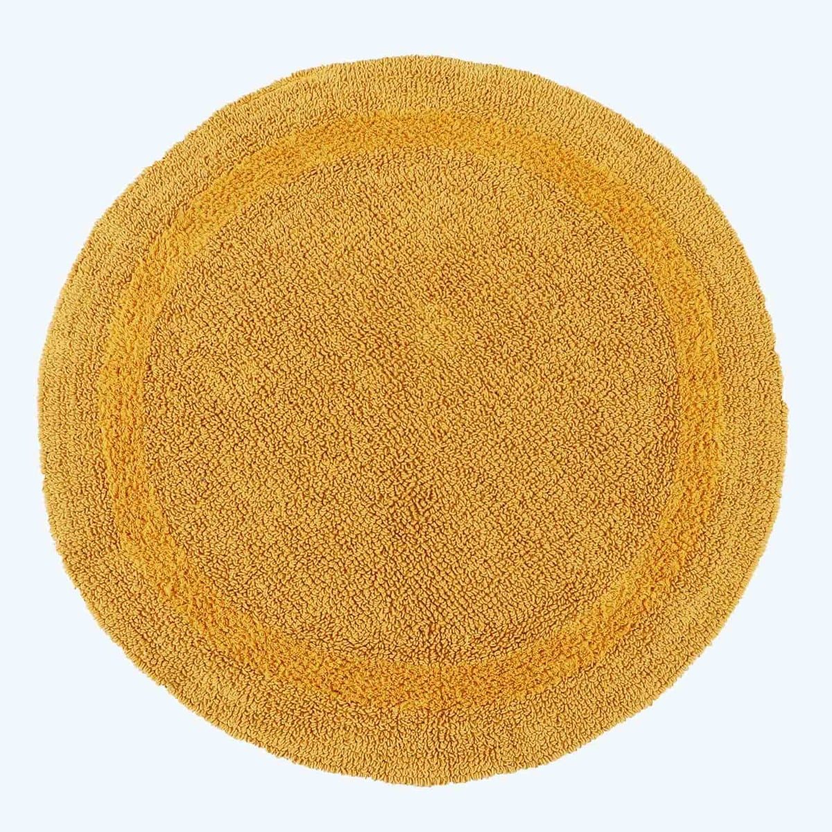 Homescapes Badematte Runde Battematte senfgelb 80 cm aus 100% Baumwolle, Höhe 20 mm, Baumwolle, rund, Φ 80 cm