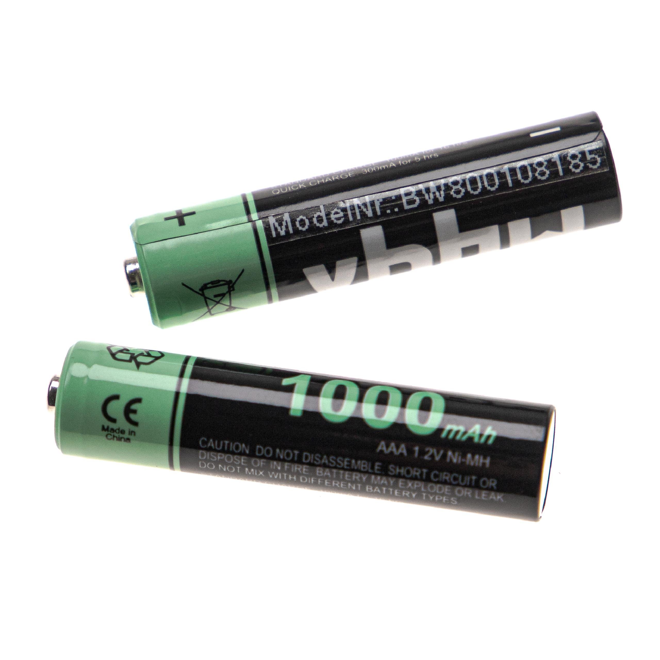 vhbw kompatibel mit Audioline Bullet 200, 582 Akku NiMH 1000 mAh (1,2 V)