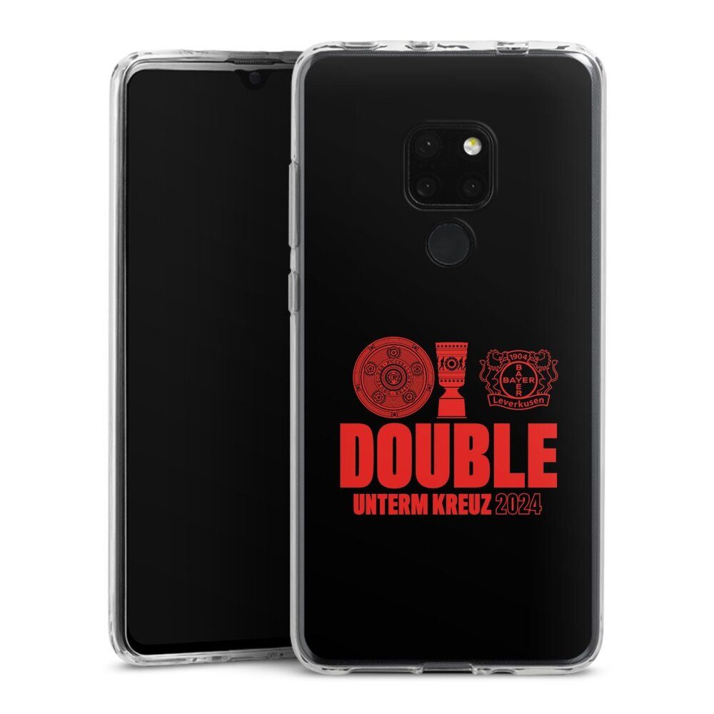 DeinDesign Handyhülle Bayer 04 Leverkusen Meister Pokal Double Sieg 2024, Huawei Mate 20 Silikon Hülle Bumper Case Handy Schutzhülle