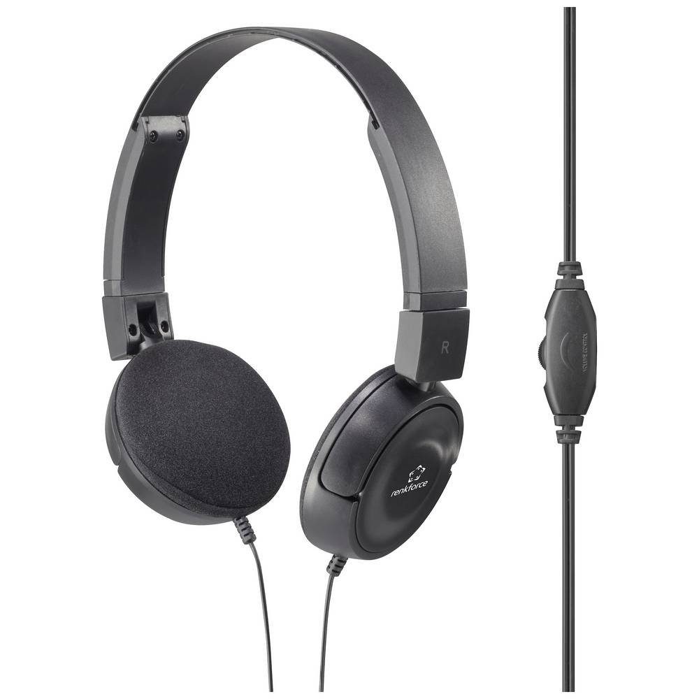 Renkforce Stereo-Ohrhörer mit Lautstärkeregler Kopfhörer (Lautstärkeregelung )