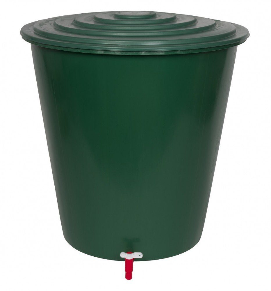 Regentonne Wassertonne 210 Liter mit Hahn, Maße: 76,5 x 76 cm, Farbe: Grün