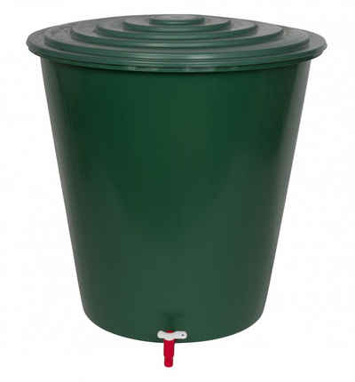 Kreher Regentonne Wassertonne 210 Liter mit Hahn, Maße: 76,5 x 76 cm, Farbe: Grün