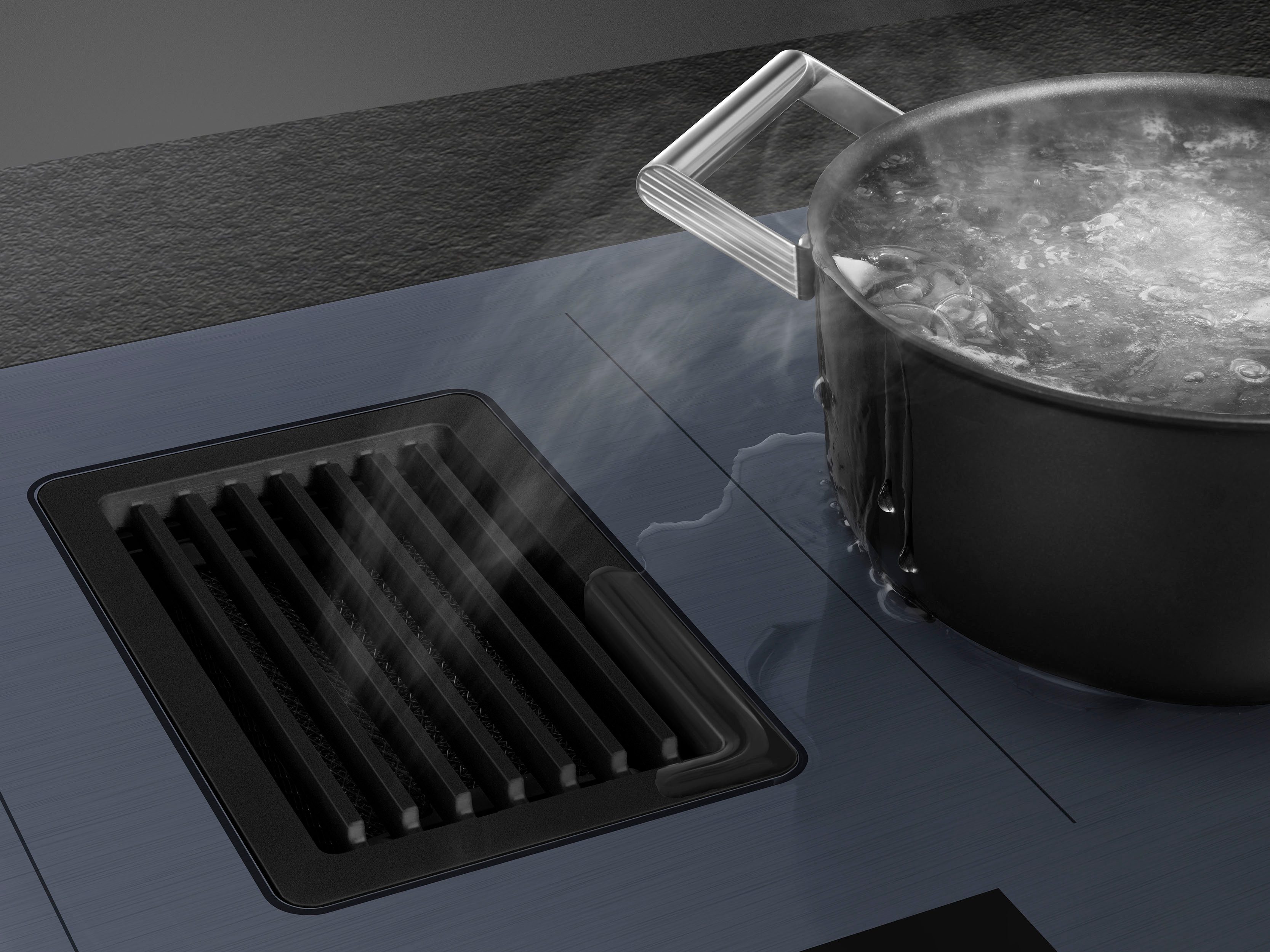 Smeg Kochfeld mit Dunstabzug HOBD182DG, mit Dunstabzug