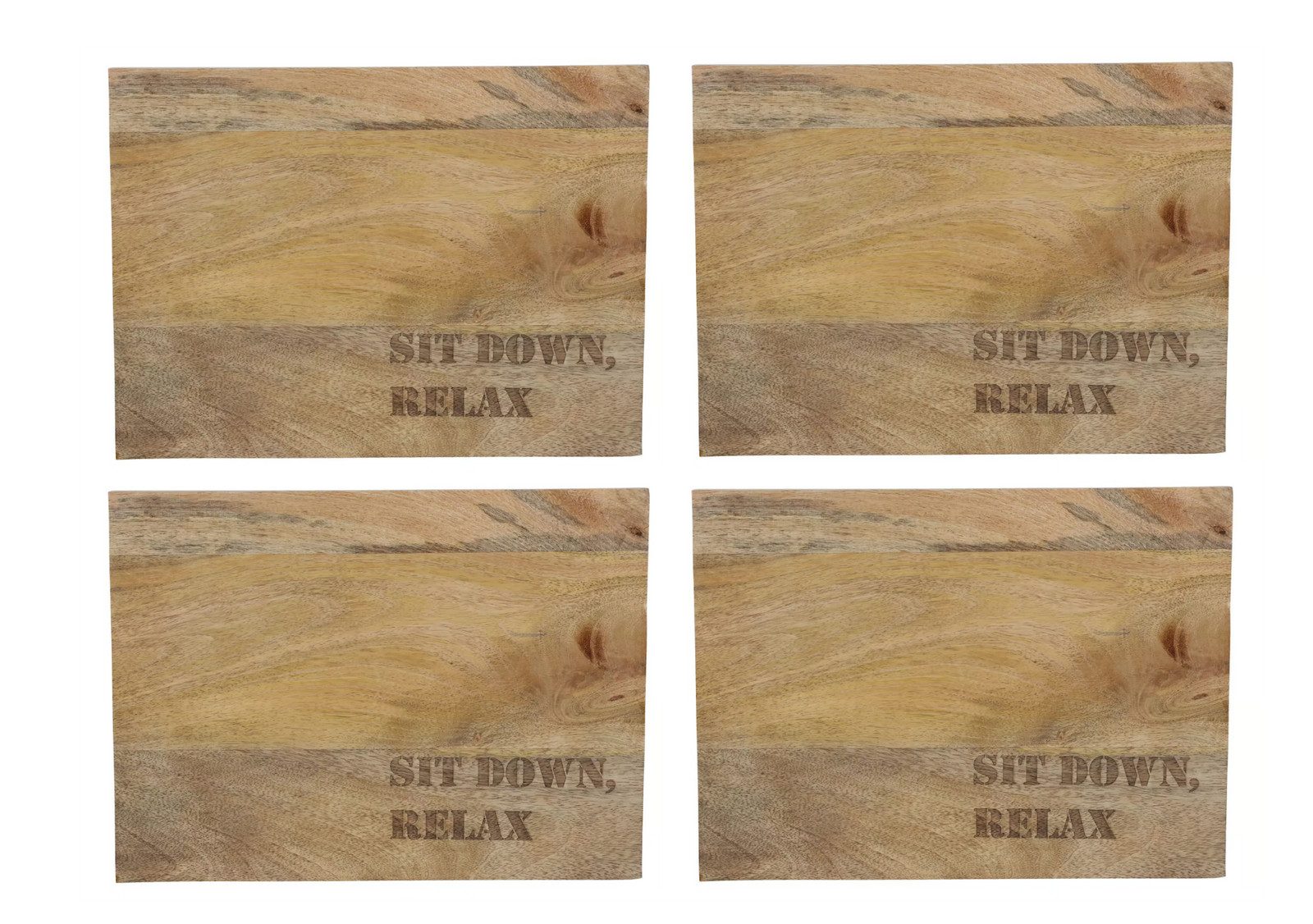 gwd Trend & Ambiente oHG Sitzauflage 4 Stück Bierkistensitz 41x30x2cm aus Mangoholz Bierkistenauflage Holz
