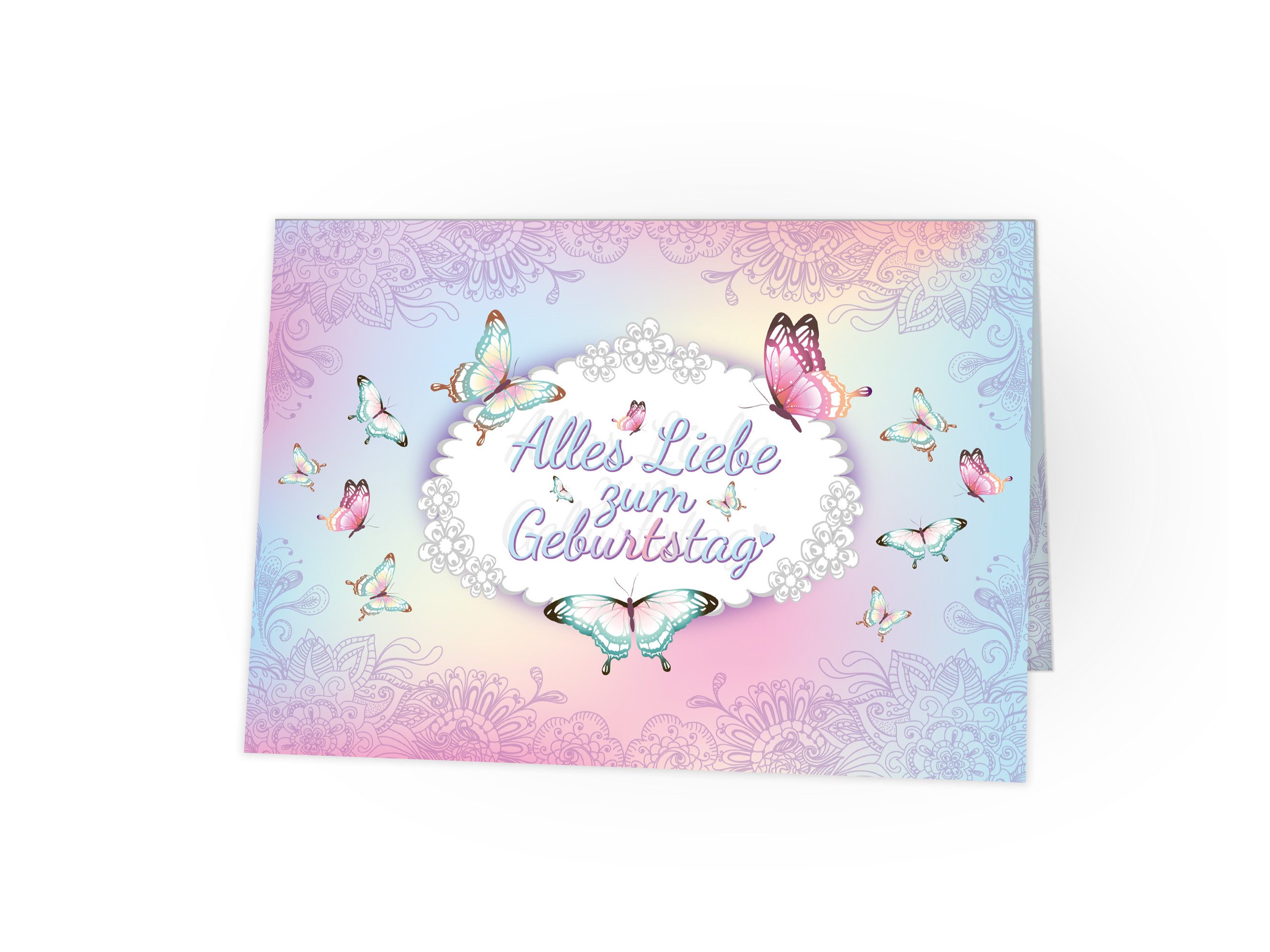 LIMONIA Glückwunschkarte Geburtstagskarte Kinder Grusskarte für Geburtstag A4 Klappkarte XXL, Große A4 Geburtstagskarte Schmetterling – Stabil, hochwertig, bunt