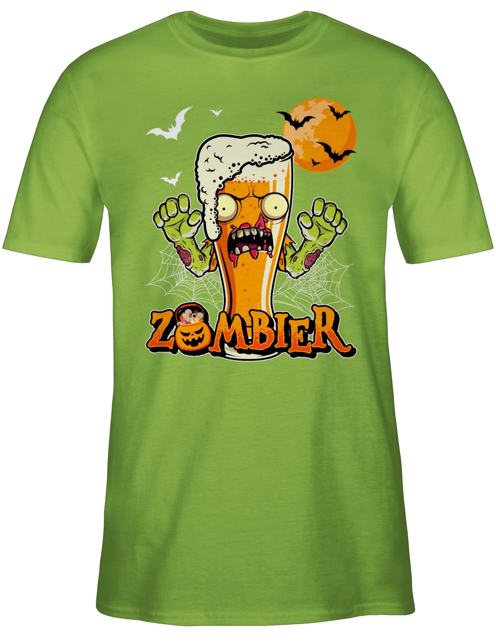 Shirtracer T-Shirt Zombier Bier Zombie Halloween Lustige Geschenke Hopfen Halloween Kostüme Herren