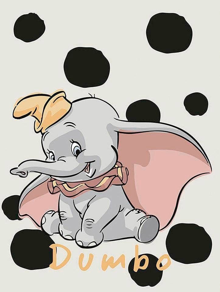Komar Bild Dumbo Dots, Disney (1 St), Wandbild zur Dekoration im Kinderzimmer - ohne Rahmen