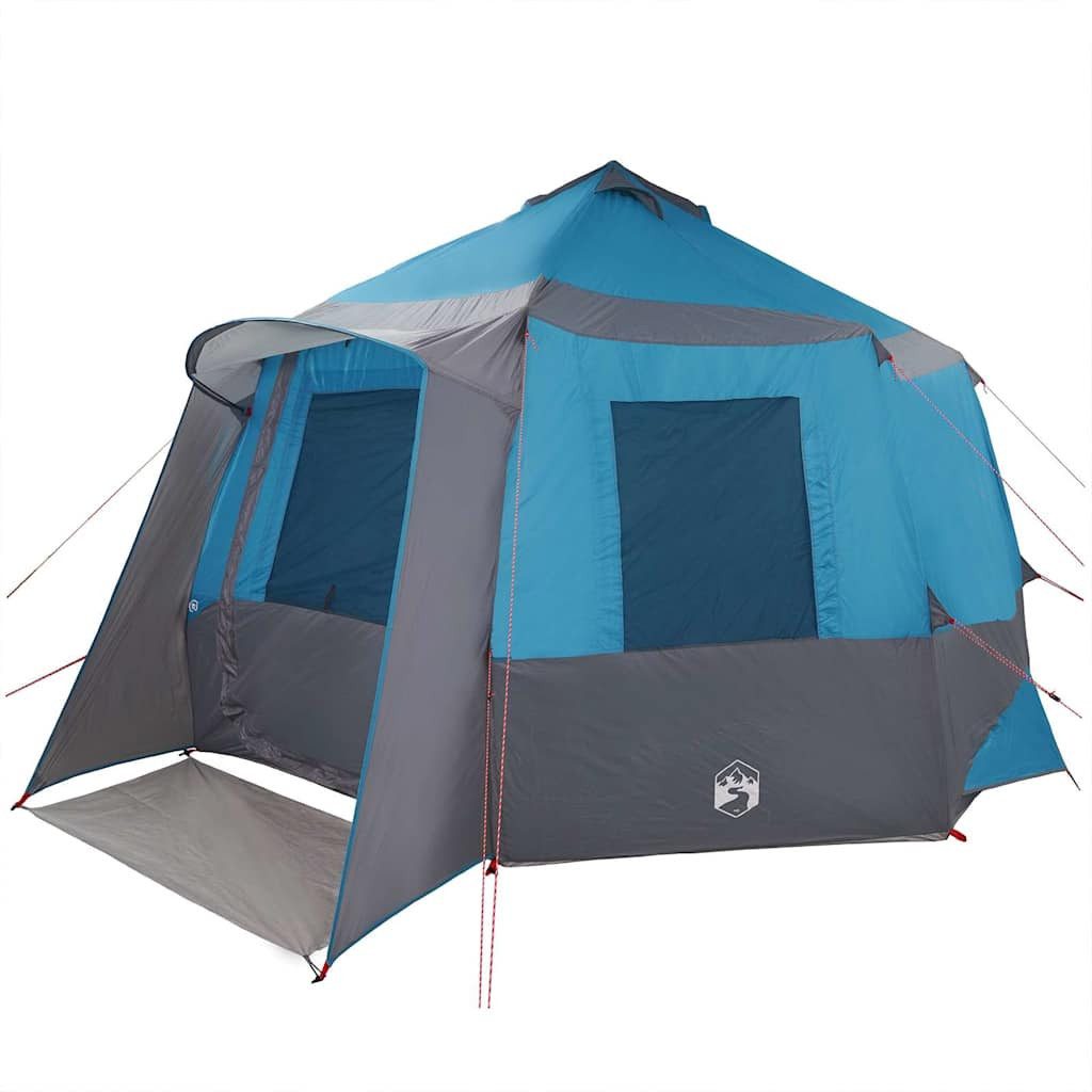 vidaXL Tunnelzelt Kabine Zelt 12-Personen Blau und Grau 405 x 405 x 273 cm, (1 tlg)