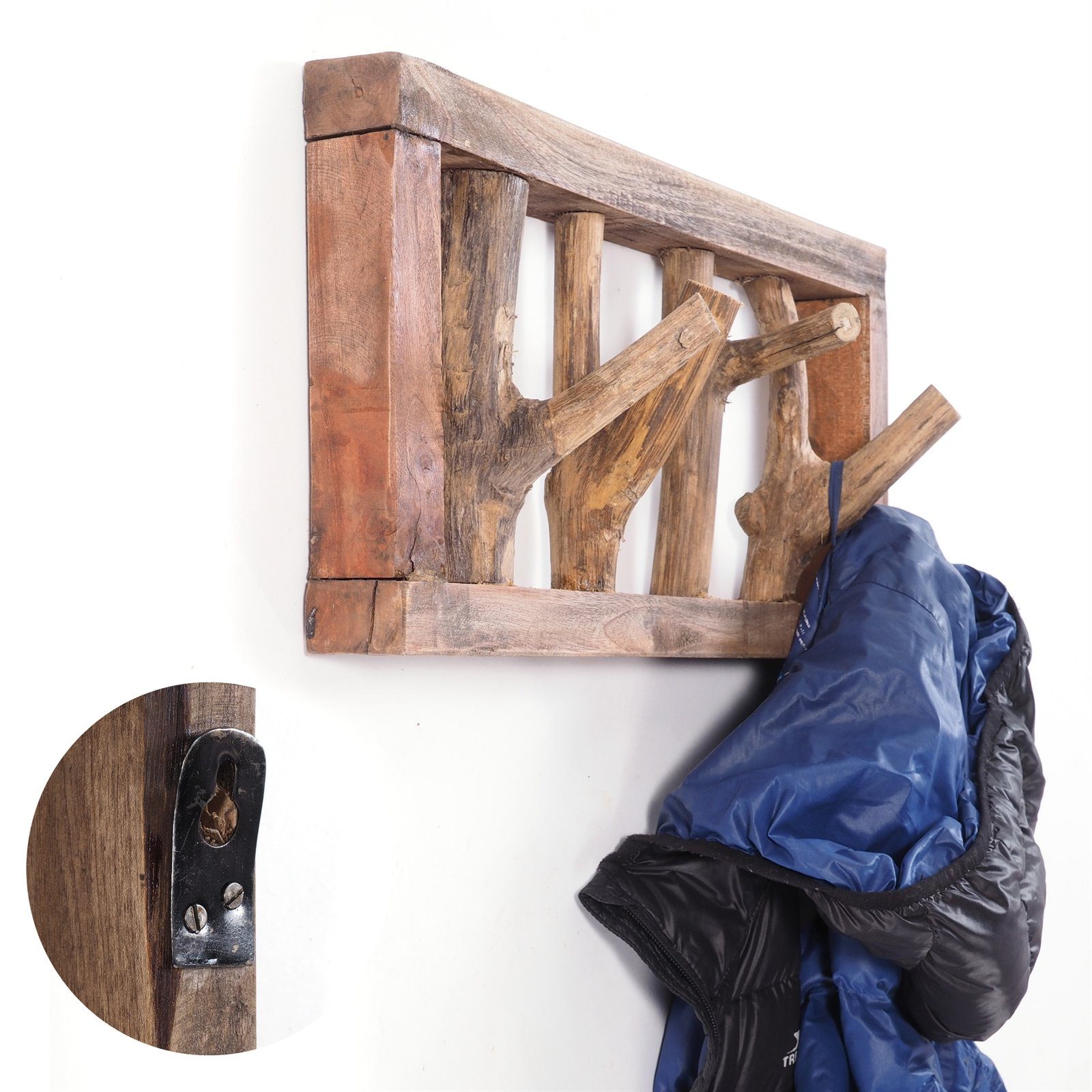 DESIGN DELIGHTS Wandgarderobe GARDEROBENLEISTE LIMB, 45x23cm(BxH) Treibholz Wandgarderobe mit Ästen