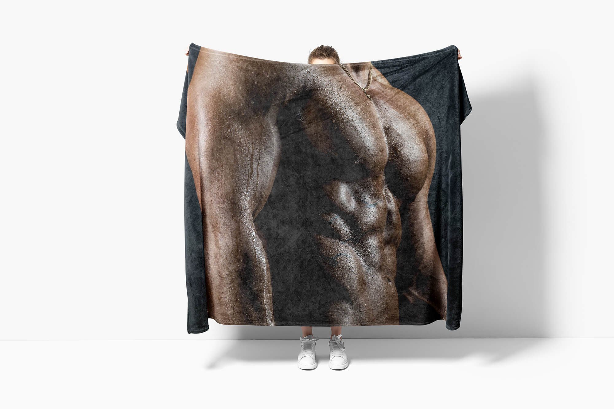 Sinus Art Handtücher Handtuch Strandhandtuch Handtuch Fotomotiv Mann Kuscheldecke Durchtra, (1-St), Saunatuch Baumwolle-Polyester-Mix mit Sexy