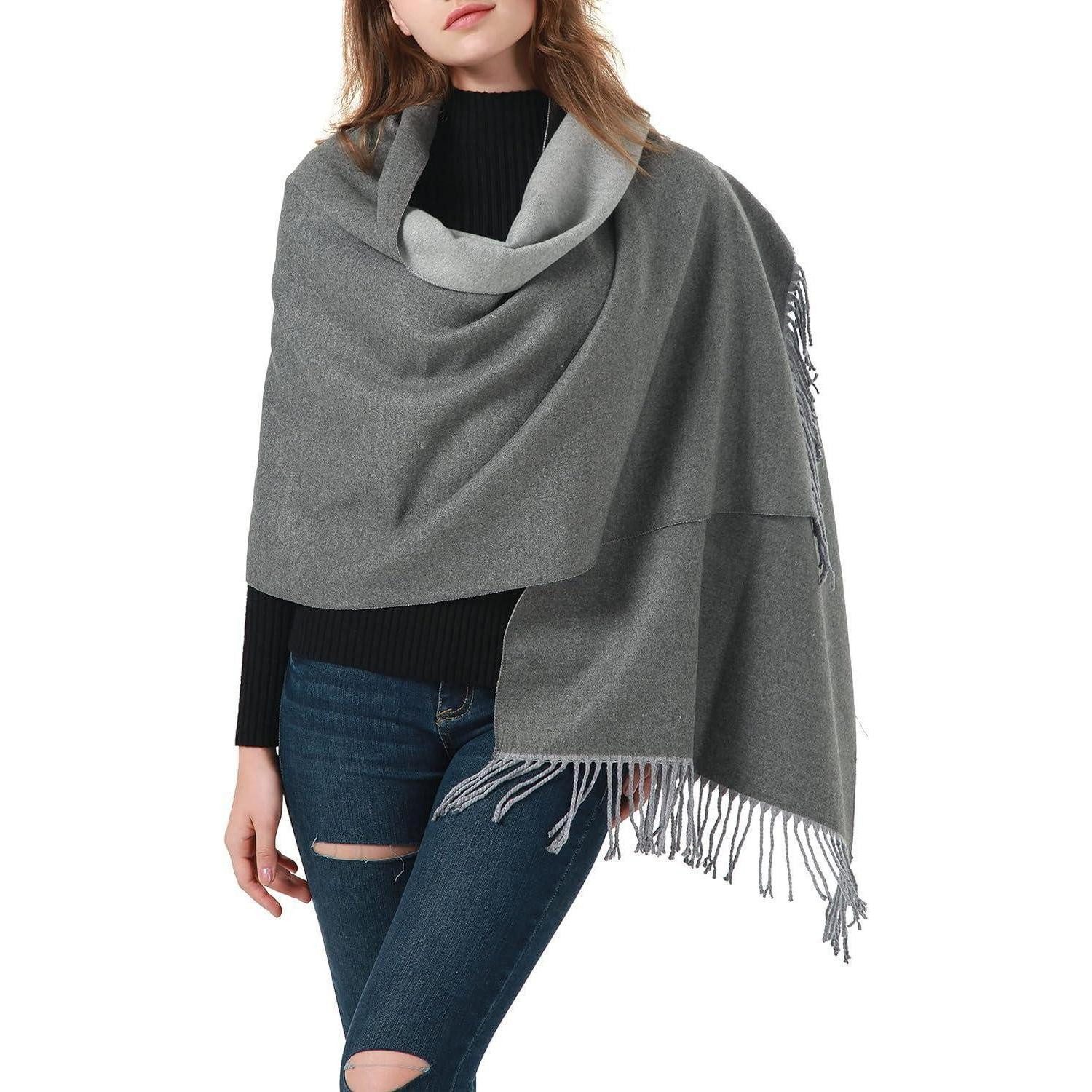 LuxusKollektion Kaschmirschal Schal Damen Kaschmir Wollmischung Grau 200x60cm, (1-St)