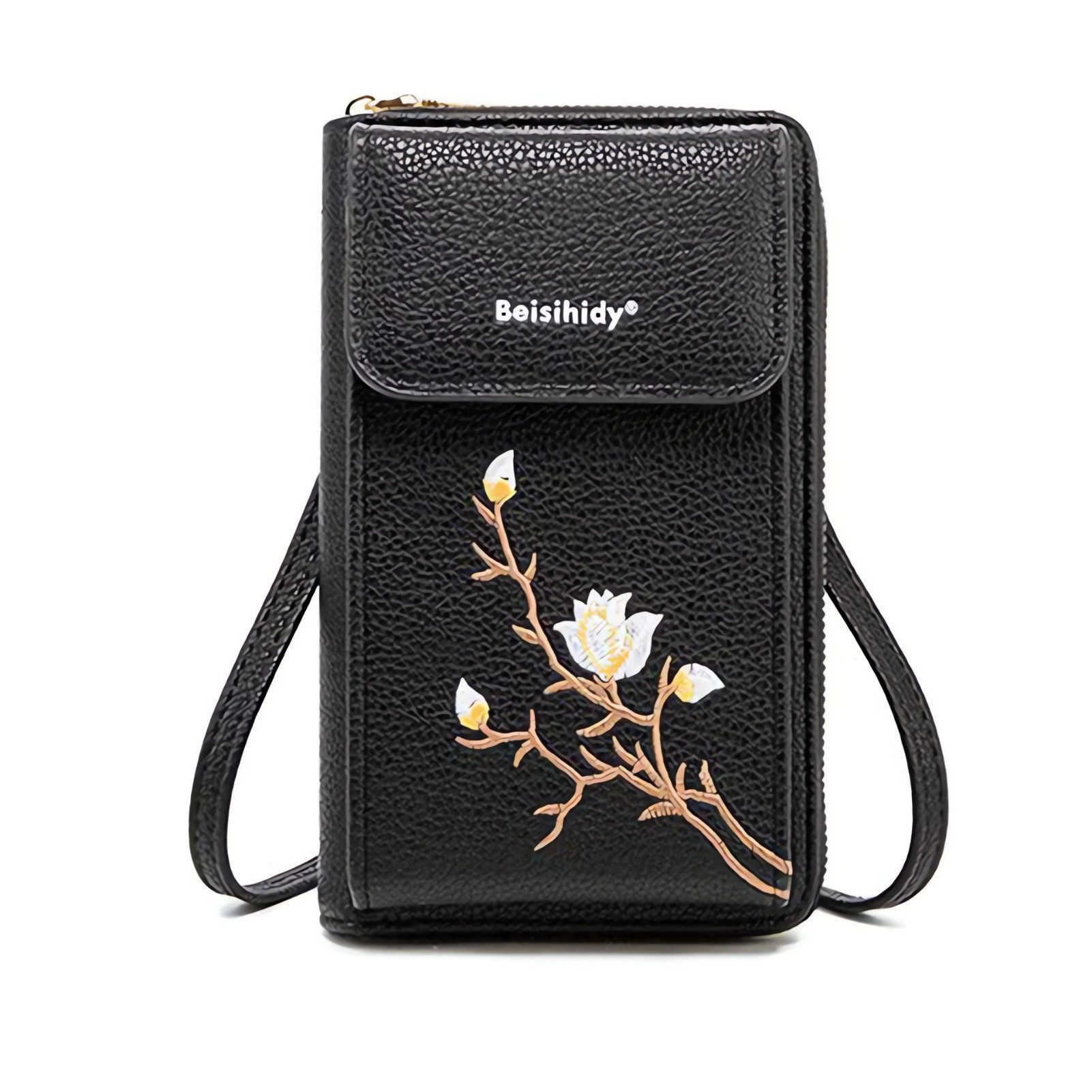 Jumpeak Umhängetasche Modische Multifunktionstasche, Handytasche, Handytasche mit Stickerei