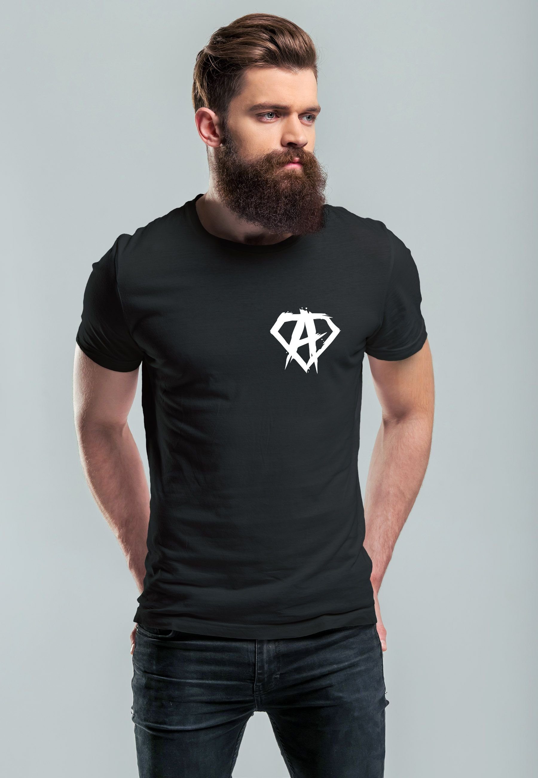 Neverless Print-Shirt Herren T-Shirt Print Aufdruck günstig online kaufen