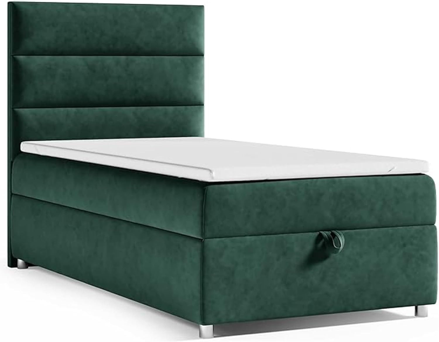 Best for Home Boxspringbett mit Bettkasten Trinity K-4 SINGLE Bonell-Matratze inkl. 7 cm Topper (Einzelbett, Polsterbett mit gepolstertes Kopfteil, Jugendbett, Kinderbett versch. Größen, 70x200 80x200 90x200 100x200 cm), verschiedene Liefermöglichkeiten, Handwerksqualität