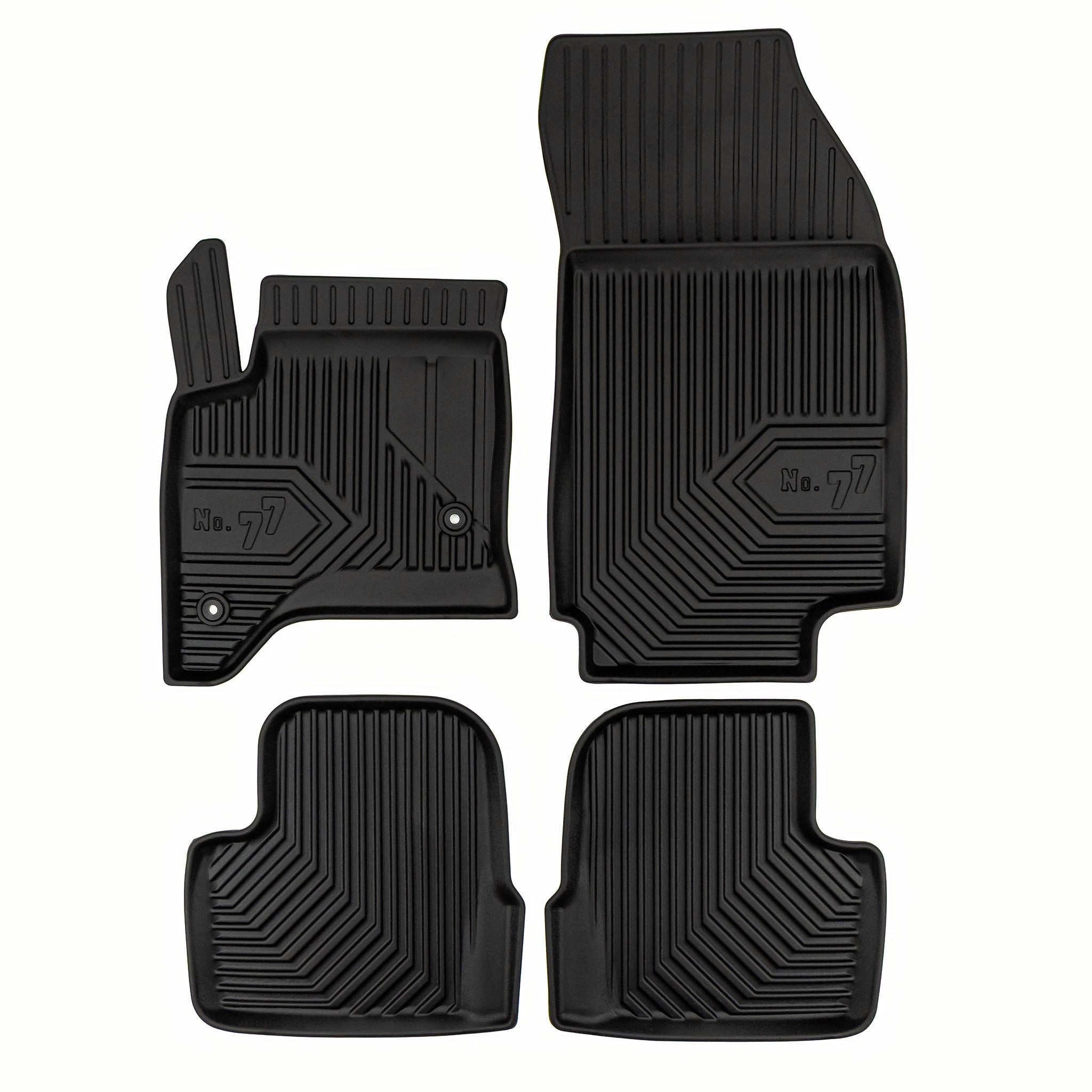 Auto-Fußmatten Gummimatten No.77 für Fiat 600 2023-2025 TPE Gummi Schwarz 4 teile