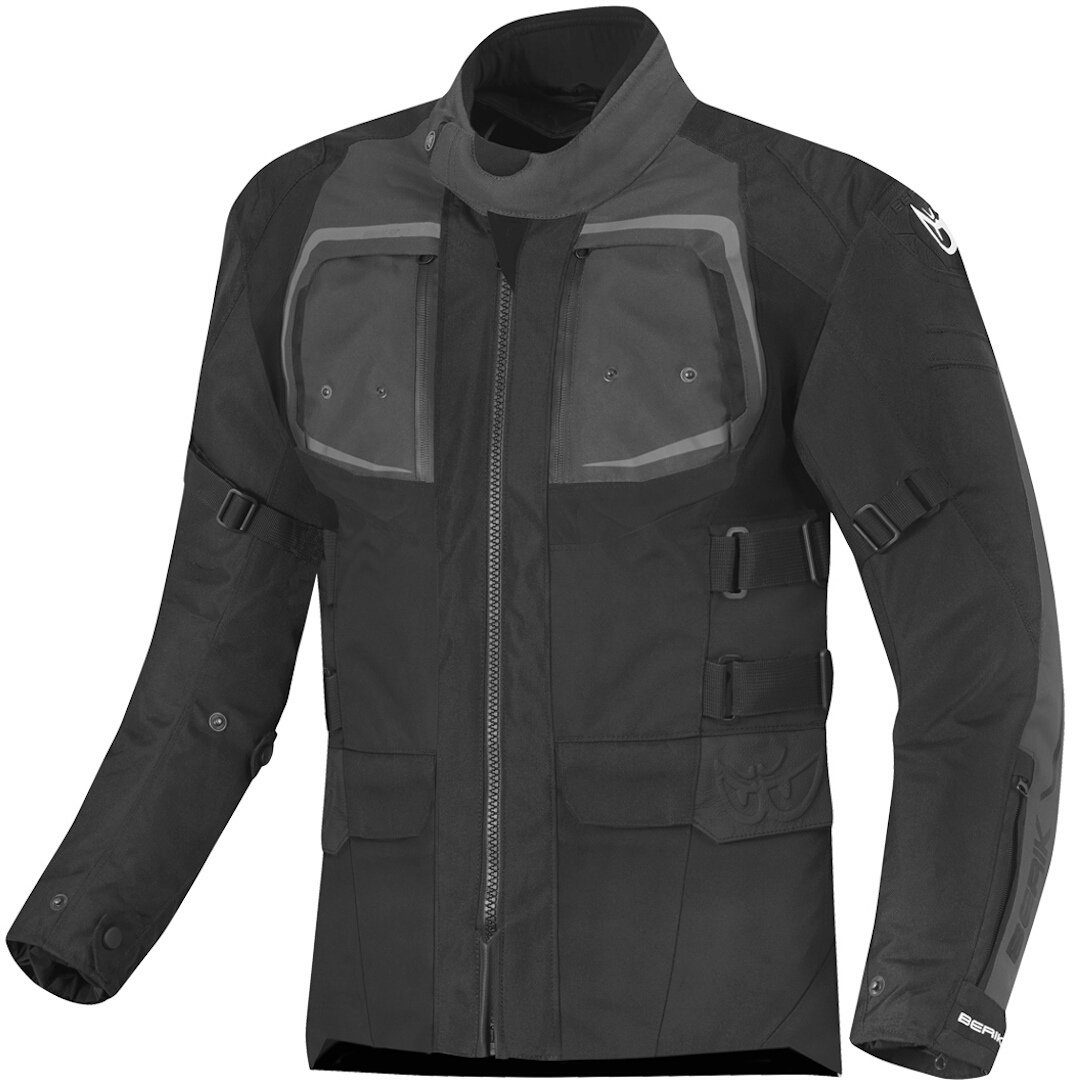 Berik Motorradjacke Safari Pro 3in1 Wasserdichte Motorrad Textiljacke Black/Grey