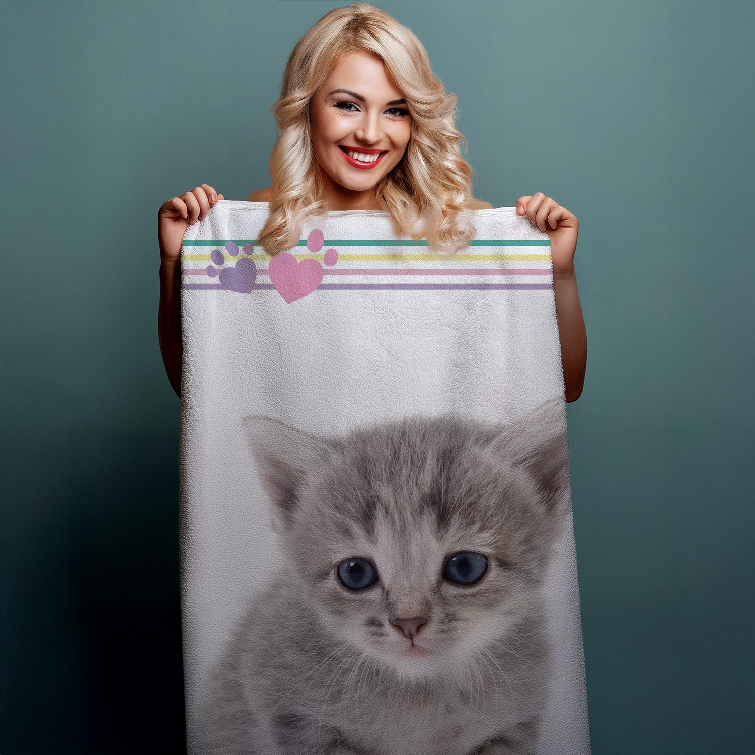 Aptex Handtücher Duschtuch Badetuch Handtuch Strandtuch mit Katze 70 x 140c günstig online kaufen