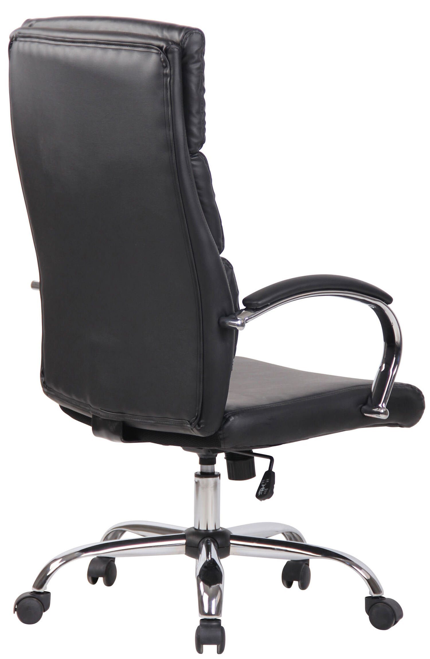 Chefsessel, mit schwarz - geformter Gestell: Bradley TPFLiving chrom Metall Kunstleder Sitzfläche: Gamingstuhl), Bürostuhl (Schreibtischstuhl, bequemer ergonomisch Drehstuhl, Rückenlehne