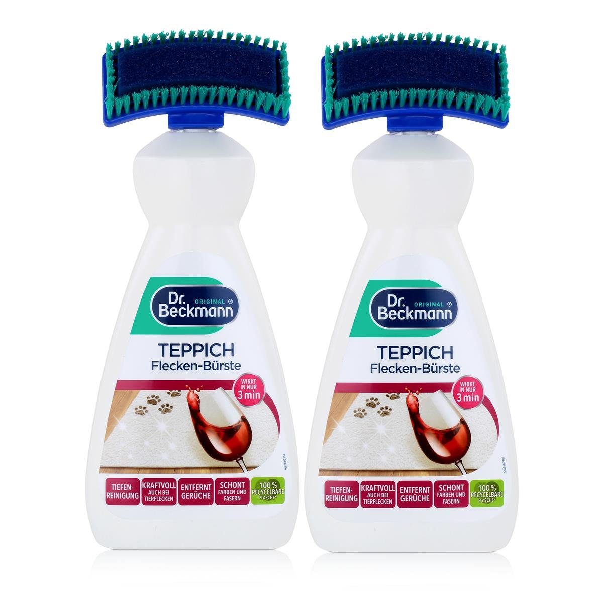 Dr. Beckmann 2x Dr. Beckmann Teppich Flecken-Bürste 650 ml - Mit Oxy-Kraft & Bio-Al Fleckentferner