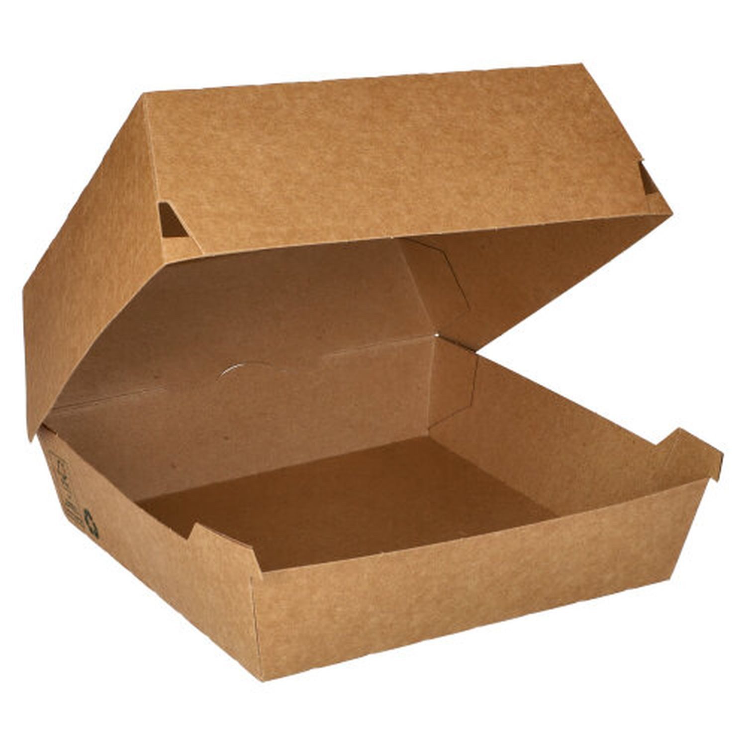 PAPSTAR Lunchbox Burgerbox extra groß, 18,5 x 18,5 cm, Frischfaserkarton, Bio-beschichtet, (Packung, 25-tlg., 25 Burgerboxen), Extra groß, Klappdeckel, Bio-beschichtet, für fettige Speisen