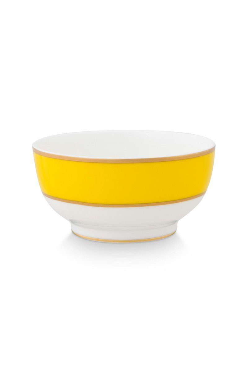 PiP Studio Schale Chique Bowl gold-gelb 11,5cm, Bone China, (Bowls), Bowl Pip Chique Gold-Yellow 11.5cm
