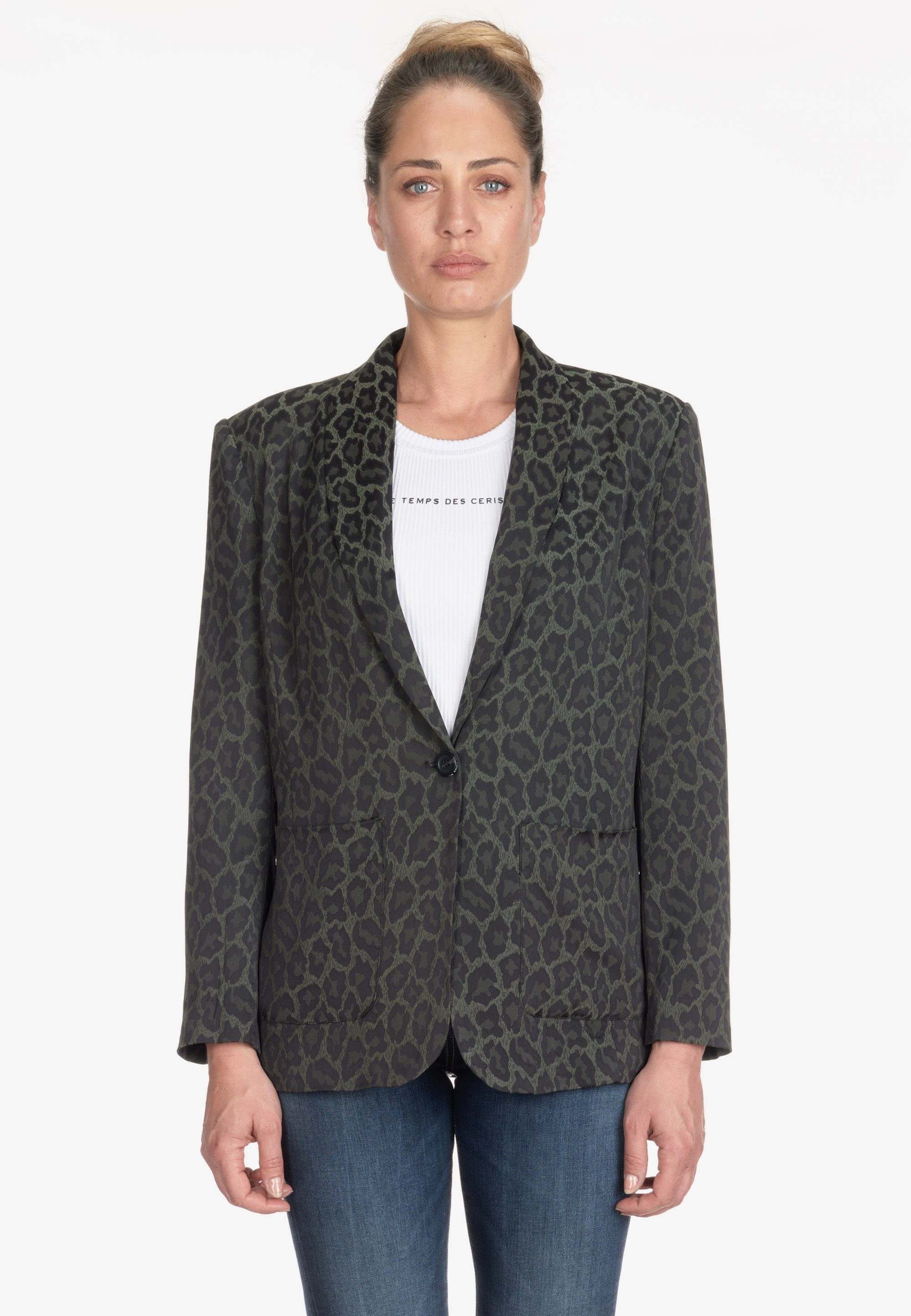 Le Temps Des Cerises Jackenblazer AMELYA mit tollem Animal-Print | Kurzmäntel