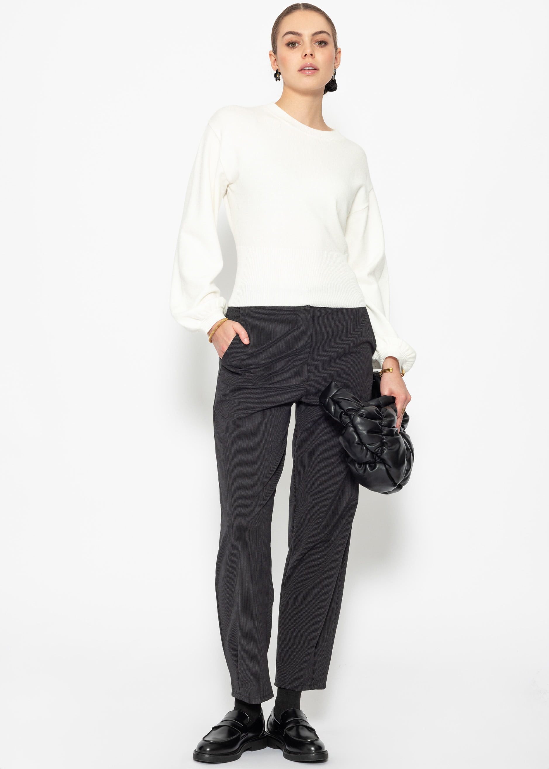 SASSYCLASSY Strickpullover Pullover mit Ballonärmeln und günstig online kaufen