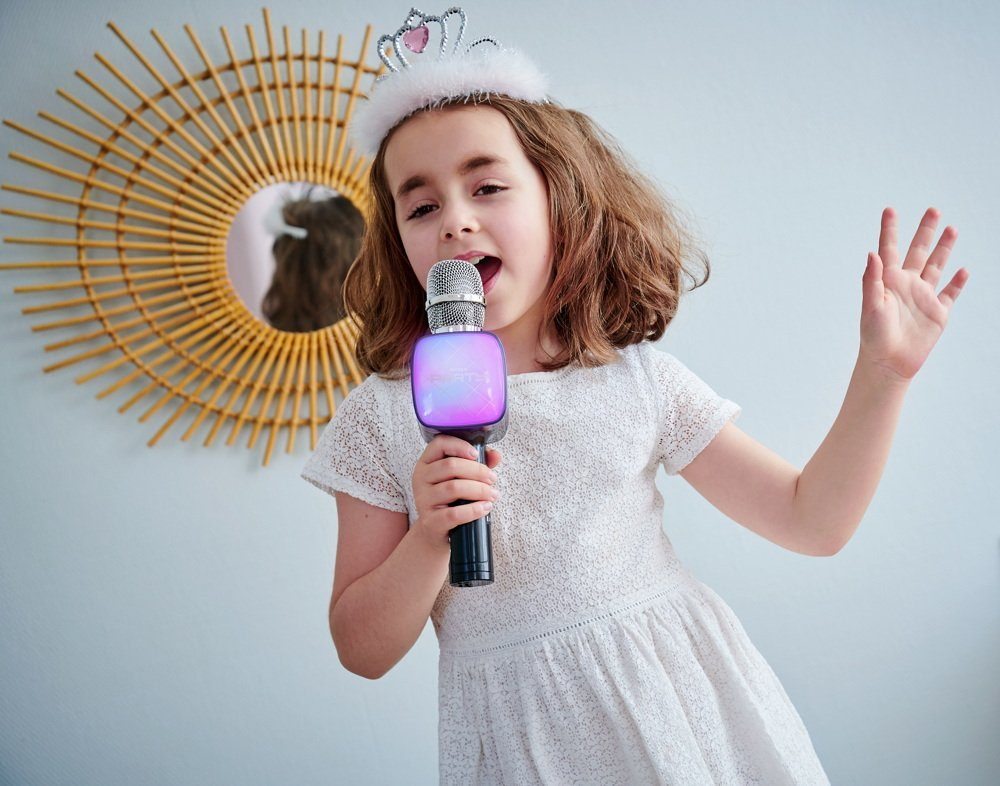 BigBen Bluetooth portabler Lautsprecher Party Mic Mikrofon LED schwarz Bluetooth-Lautsprecher