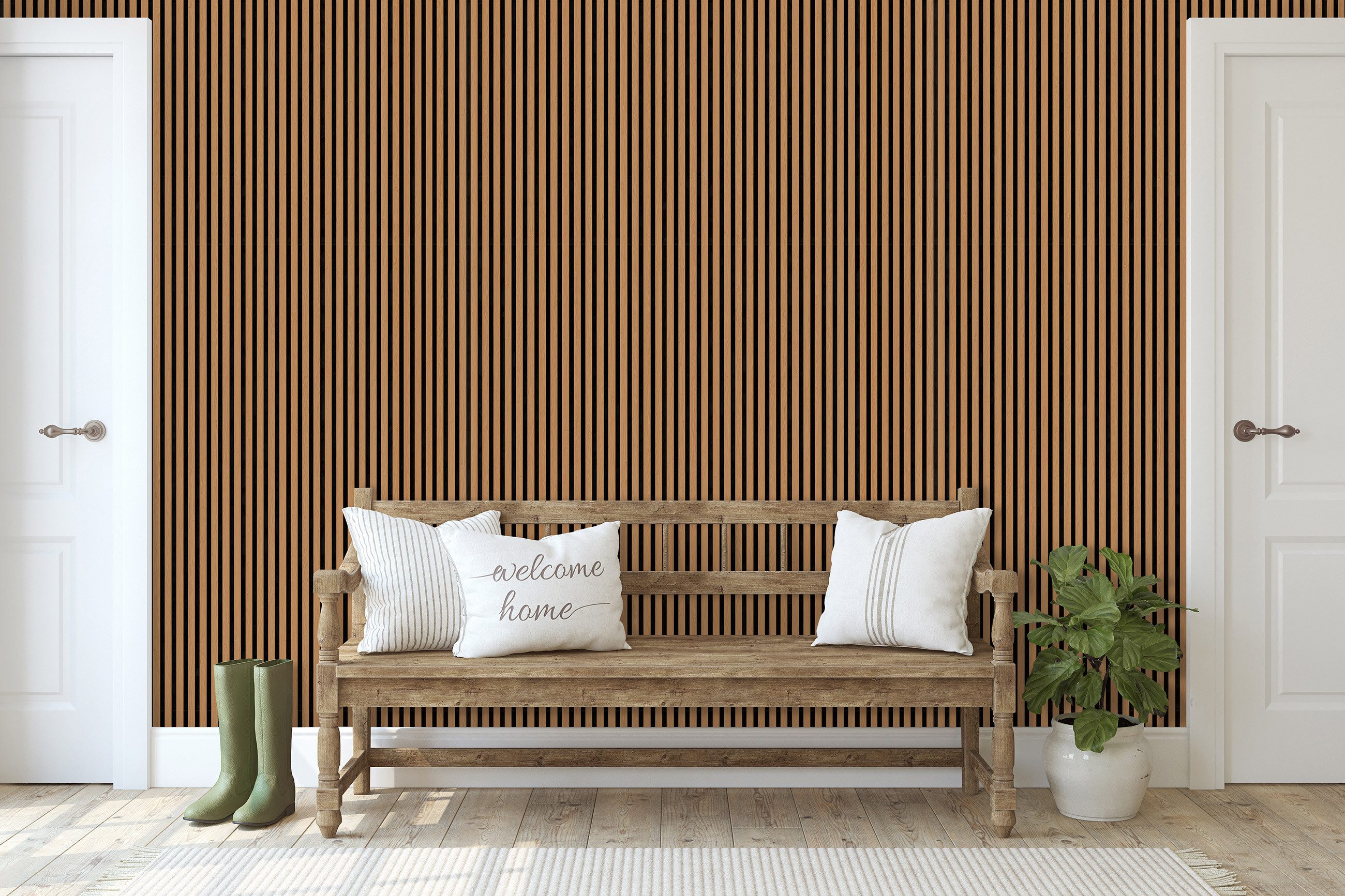Wallarena Vliestapete Braun Holz Lamelleneffekt Wohnzimmer günstig online kaufen