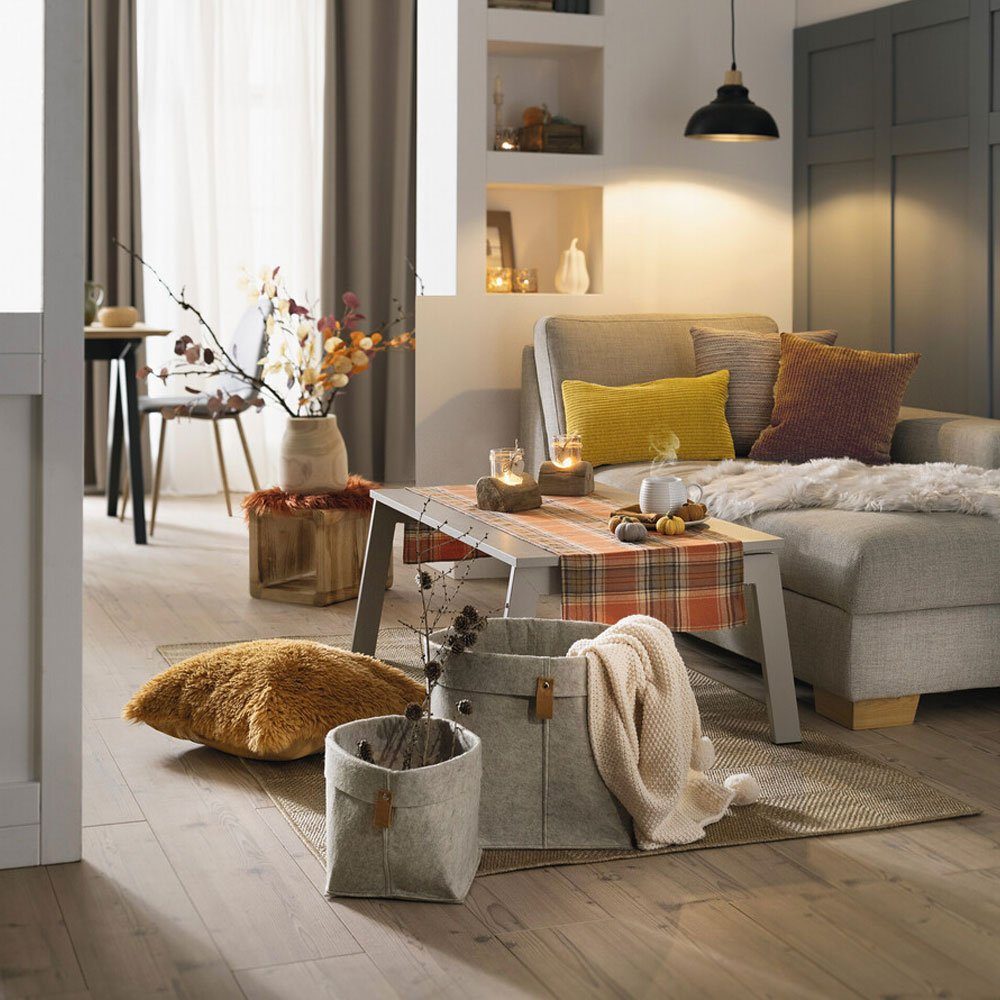 Home-trends24.de cm Tischband x Karo Tischläufer 140 Herbst Tischdecke Tischläufer 40