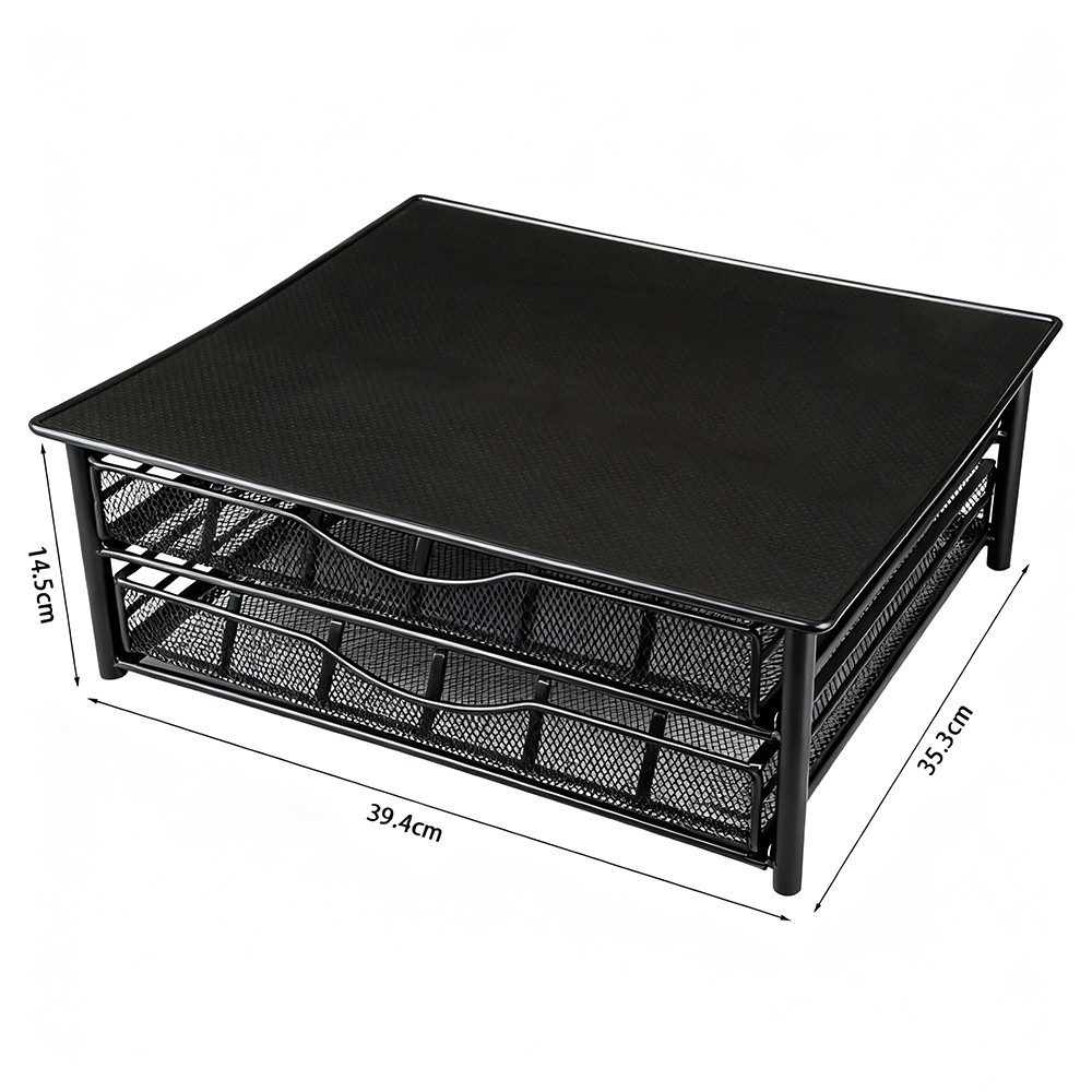 JEOBEST Kapselspender Kapselhalter Schublade für 72x Vertuo Nespresso Kaffeekapselbox, Aufbewahrung mit 2x Schublade, Tolle Geschenkoption – Bild 4 von 5