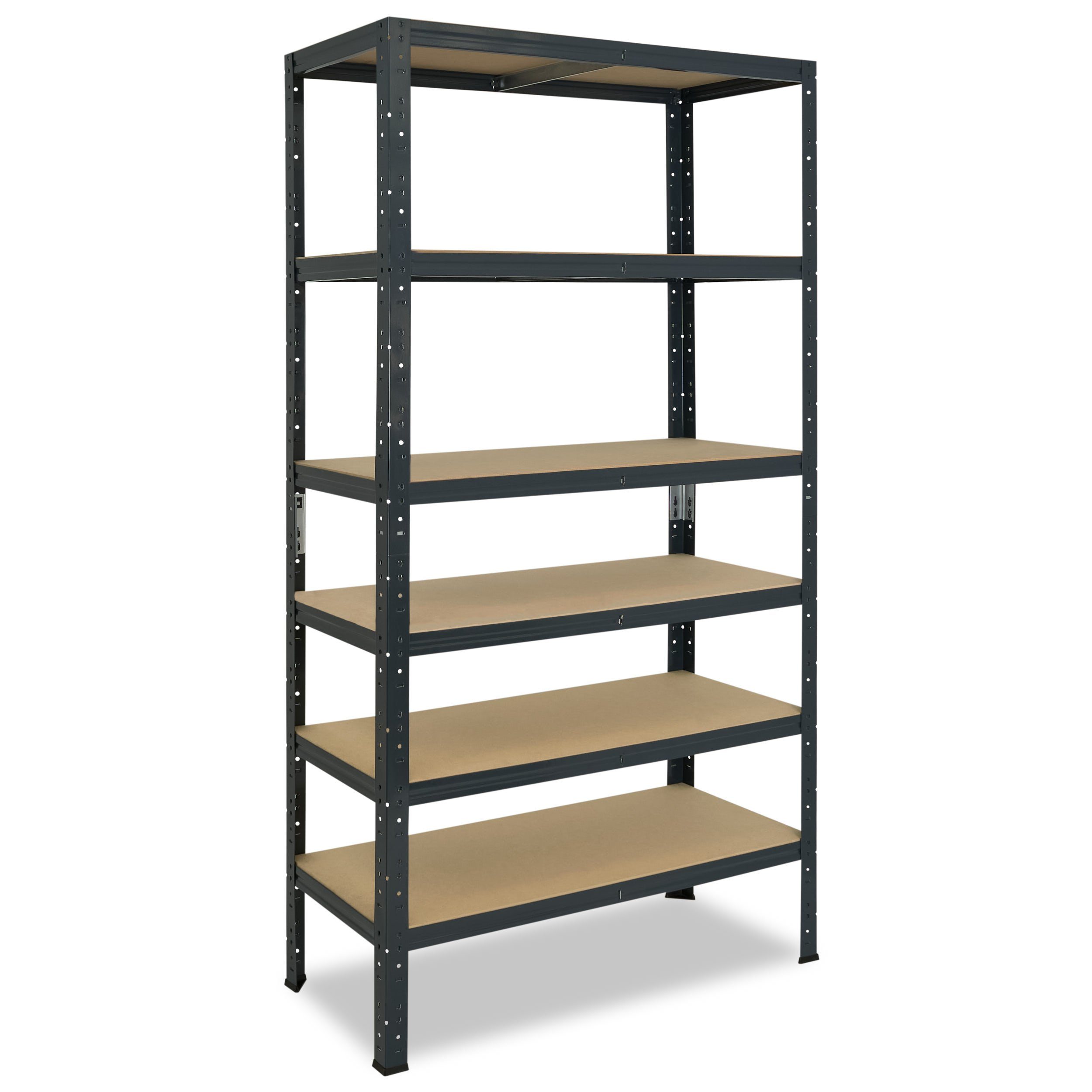 shelfplaza Schwerlastregal HOME, 180x70x30cm anthrazit, Metallregal mit 6 Böden, als Kellerregal, Garagenregal, Werkstattregal oder Lagerregal, Steckregal Metall mit 145kg Tragkraft