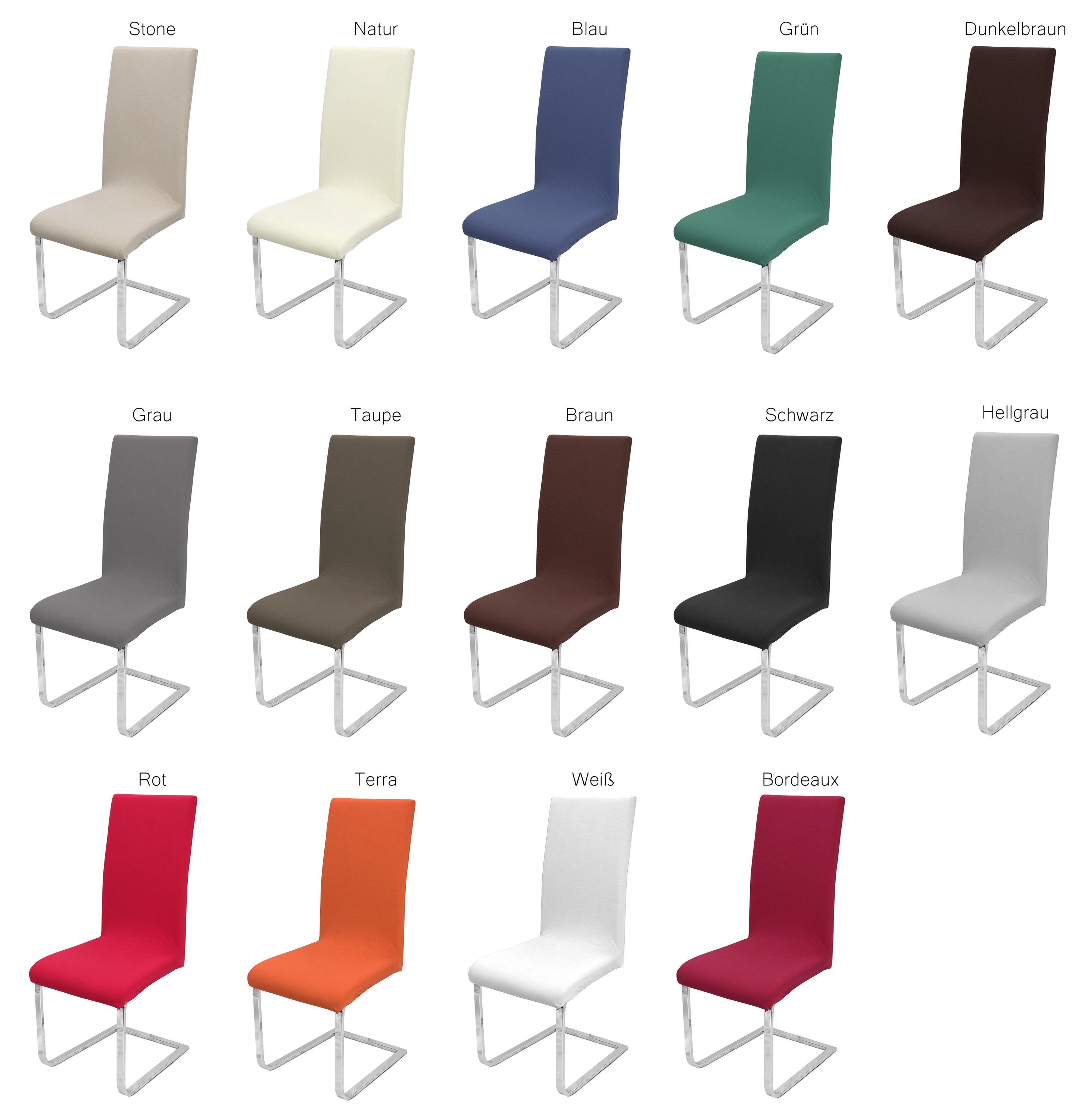 Beautex Stuhlhusse Johanna Stuhlhusse elastische Stretch Husse Bi-Elastic, Baumwolle