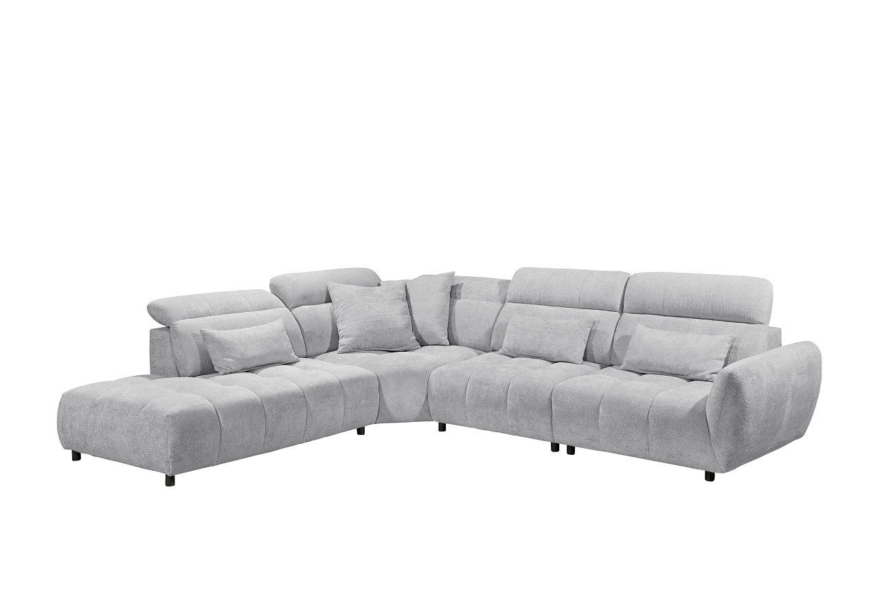 ED EXCITING DESIGN Ecksofa Franklin, mit verstellbaren Kopflehnen, frei im Raum stellbar, Nosagfederung