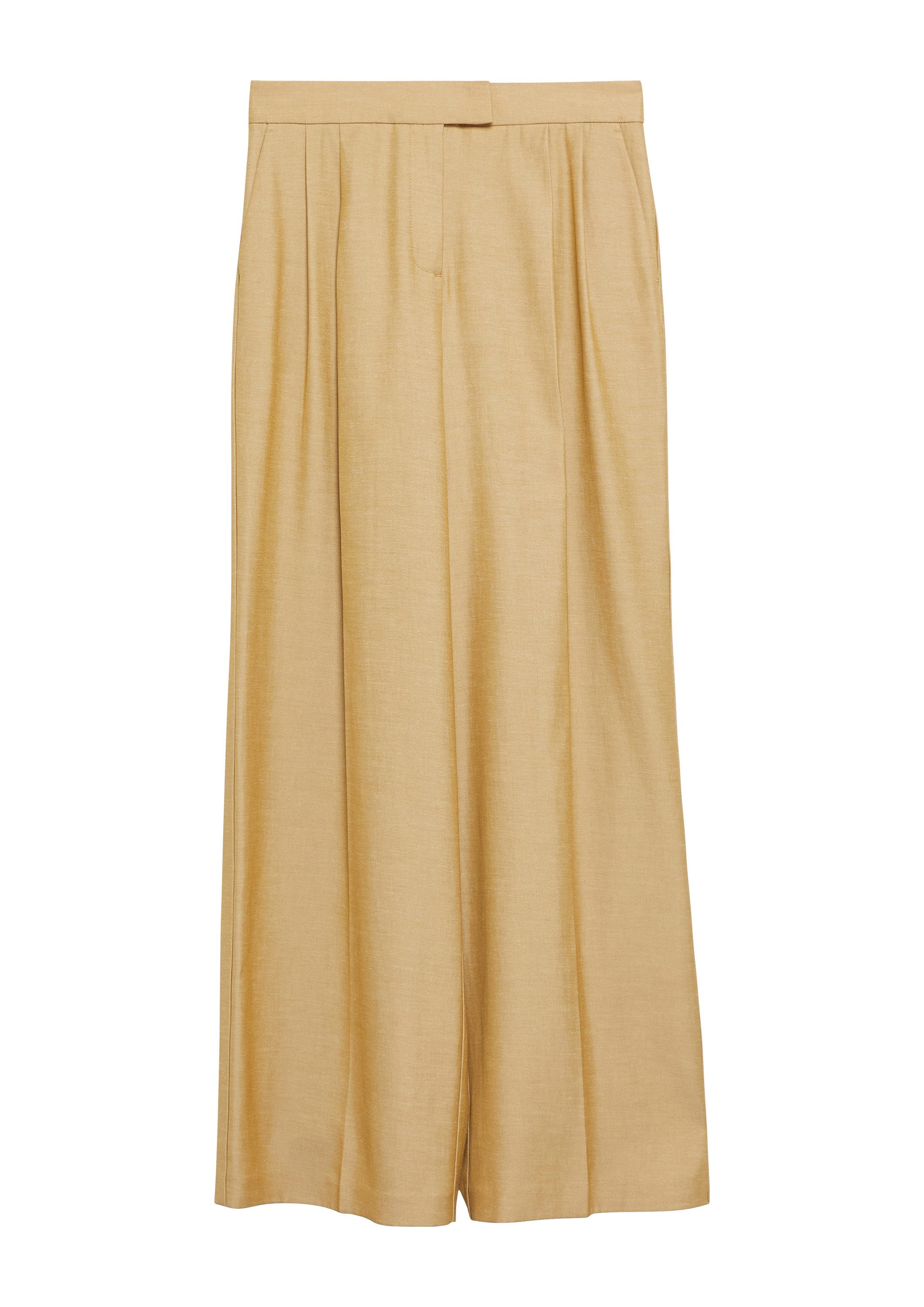comma Chinos Hose Bundfaltenhose aus Leinenmix