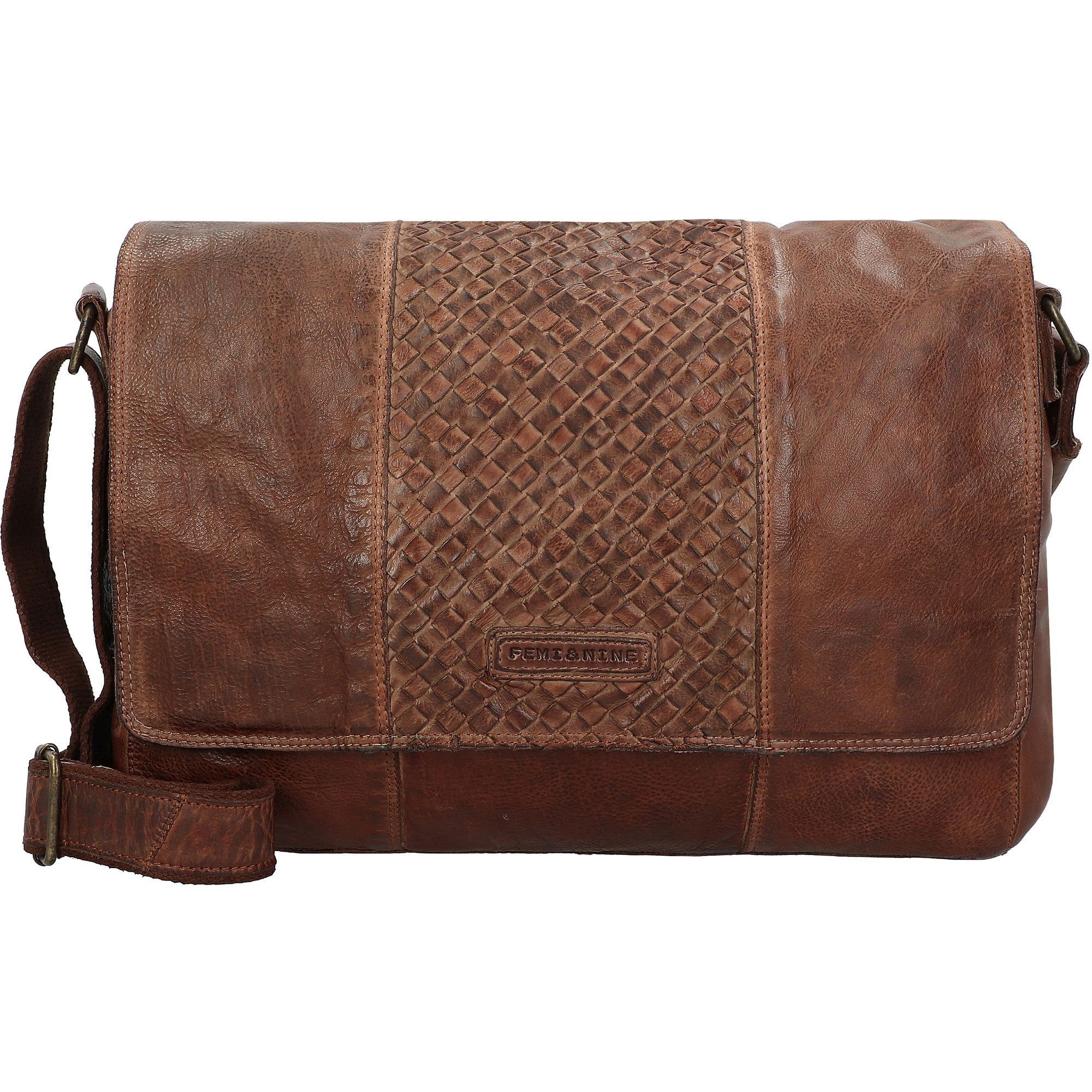 Femi & Nine, Nature Messenger brown Leder GreenLand Bag
