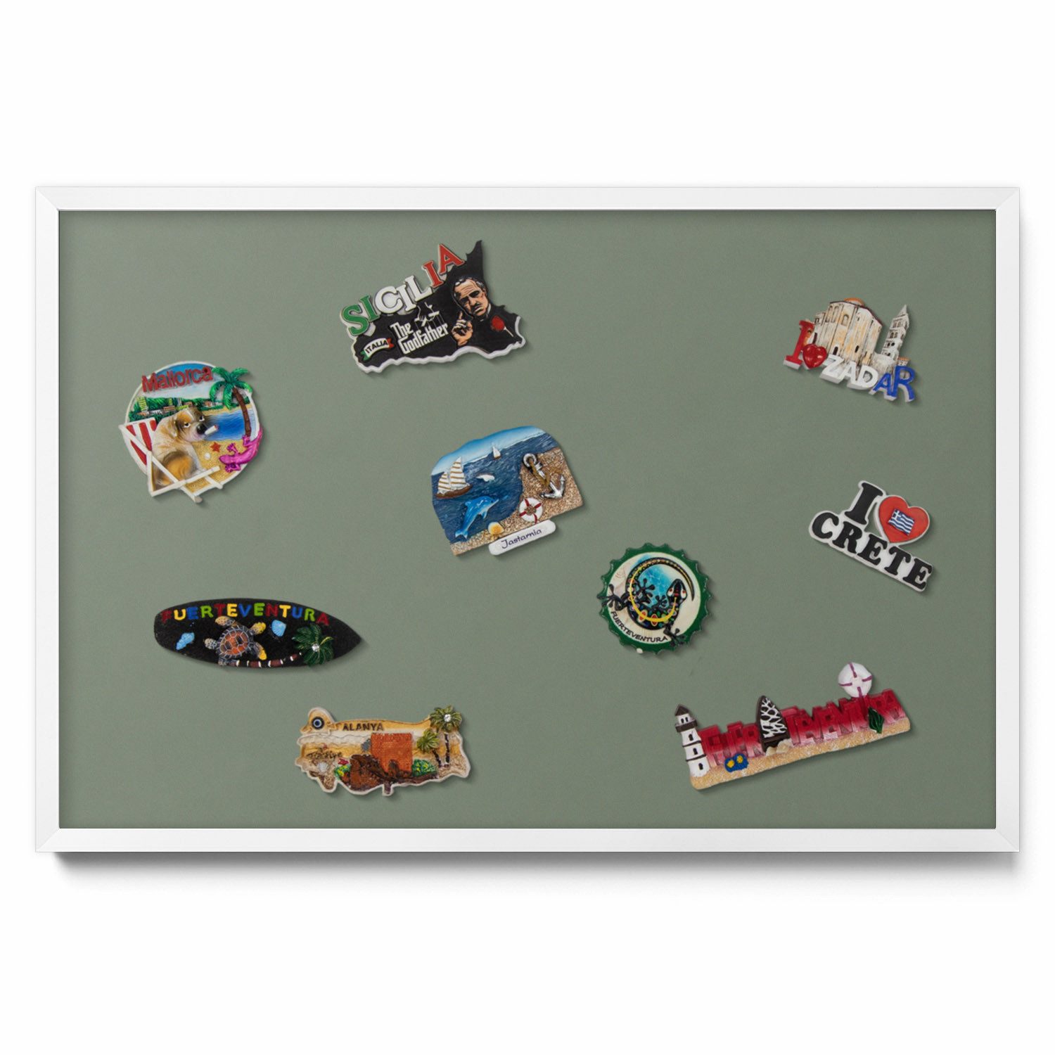 Tulup Magnettafel mit weißem Rahmen, Magnettafel mit Farbvariationen, Wandtafel, Magnetisches Memoboard Dekorative für Erinnerungen