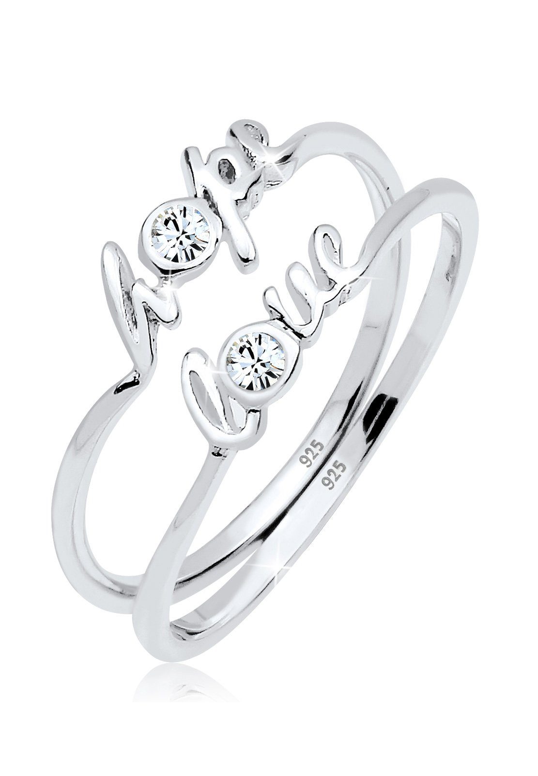 Ring-Set Hope Love Kristalle 925 Silber