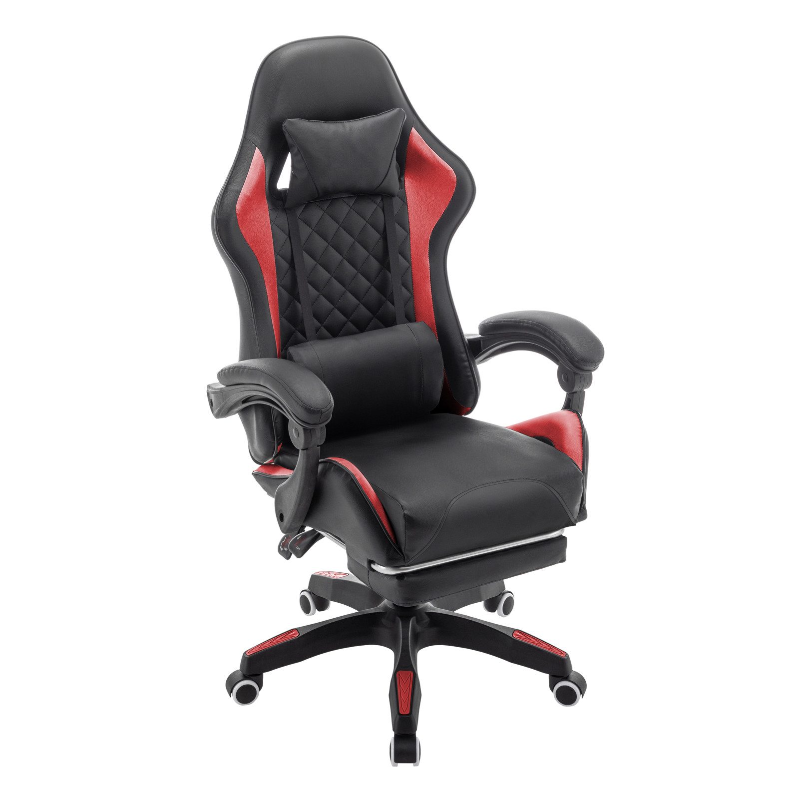 SVITA Gaming-Stuhl X-STREAM, Gepolstert, Rückenkissen, Lendenwirbelkissen, Kunstleder, Rot