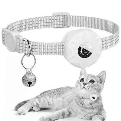 LENBEST Hunde-Halsband Hunde-Halsband AirTag Katzenhalsband mit Reflektoren, einstellbar 19-32 cm