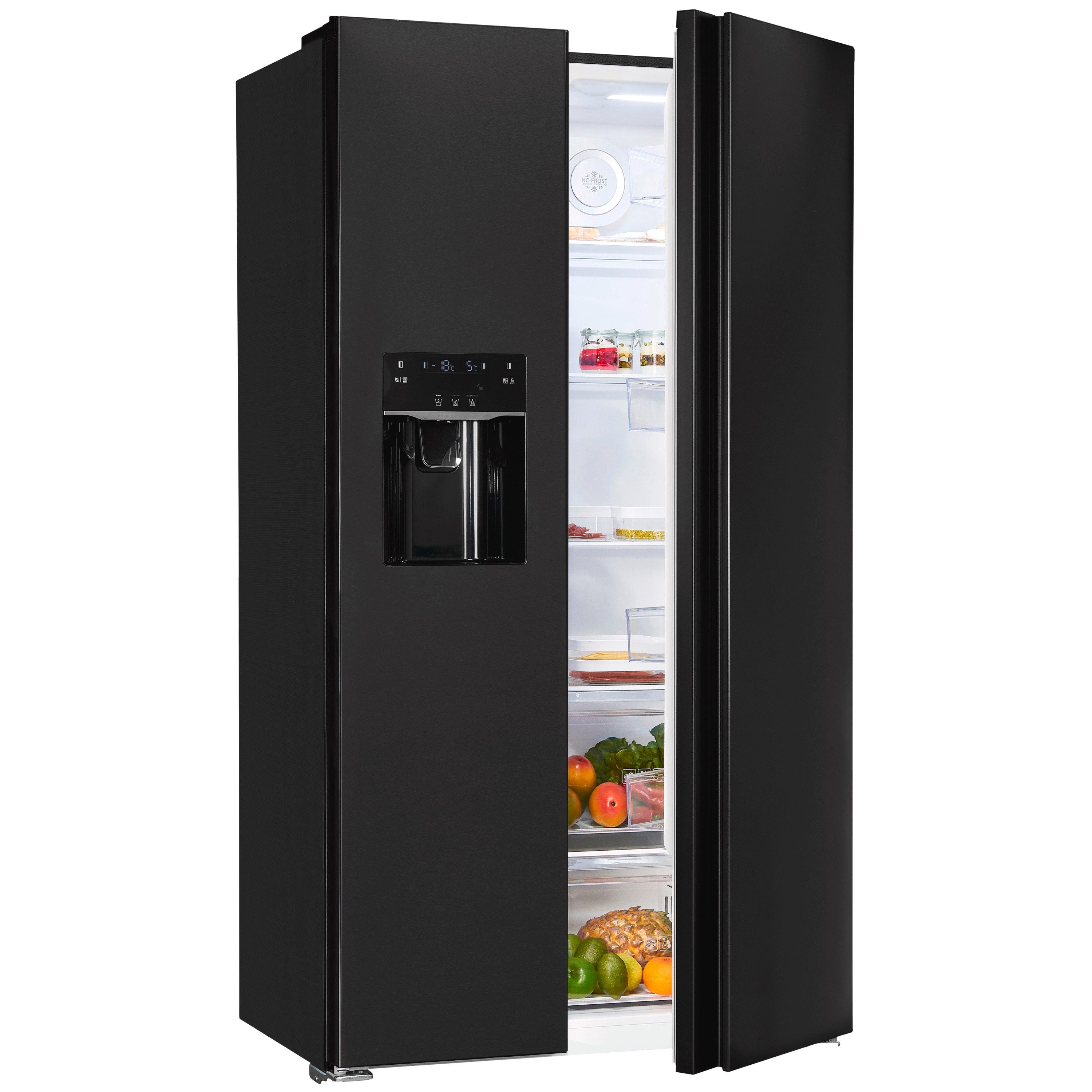 exquisit Kühl-/Gefrierkombination SBS5520-CF-040E, 177,5 cm hoch, 91 cm breit, 4-Sterne-Fach, LED-Beleuchtung, NoFrost
