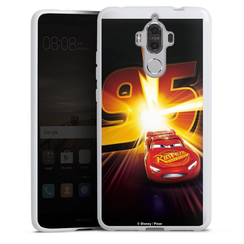 DeinDesign Handyhülle Offizielles Lizenzprodukt Cars Lightning Mcqueen 95 Cars3 Lightning 95, Huawei Mate 9 Silikon Hülle Bumper Case Handy Schutzhülle