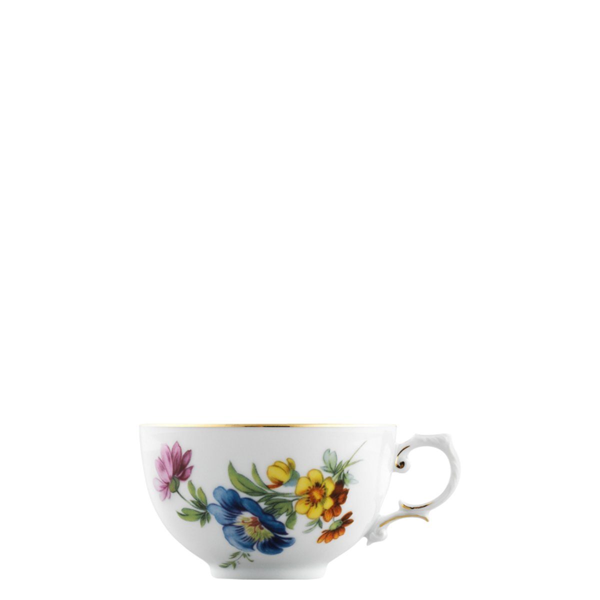 Bunte Fürstenberg Blume, Porzellan Tasse