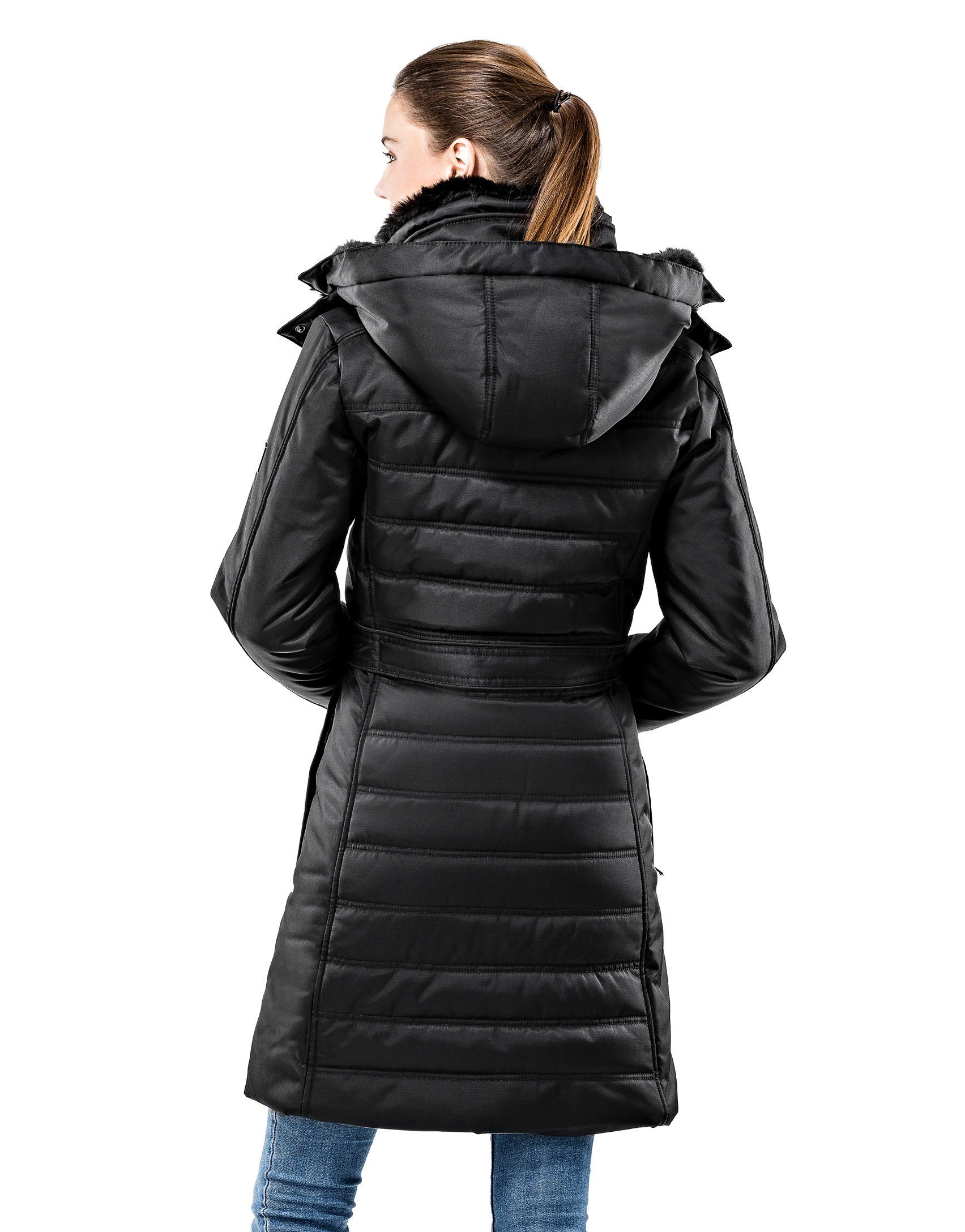 Vincenzo Boretti Winterjacke Stehkragen mit abnehmbarer Kapuze