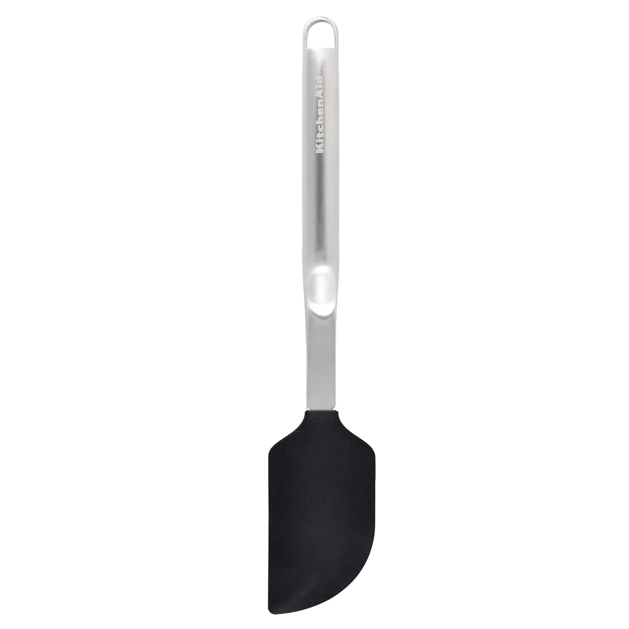 KitchenAid Teigschaber KMG031OHOB, Hitzebeständiger Edelstahl mit Silikonkopf, rutschfester Griff